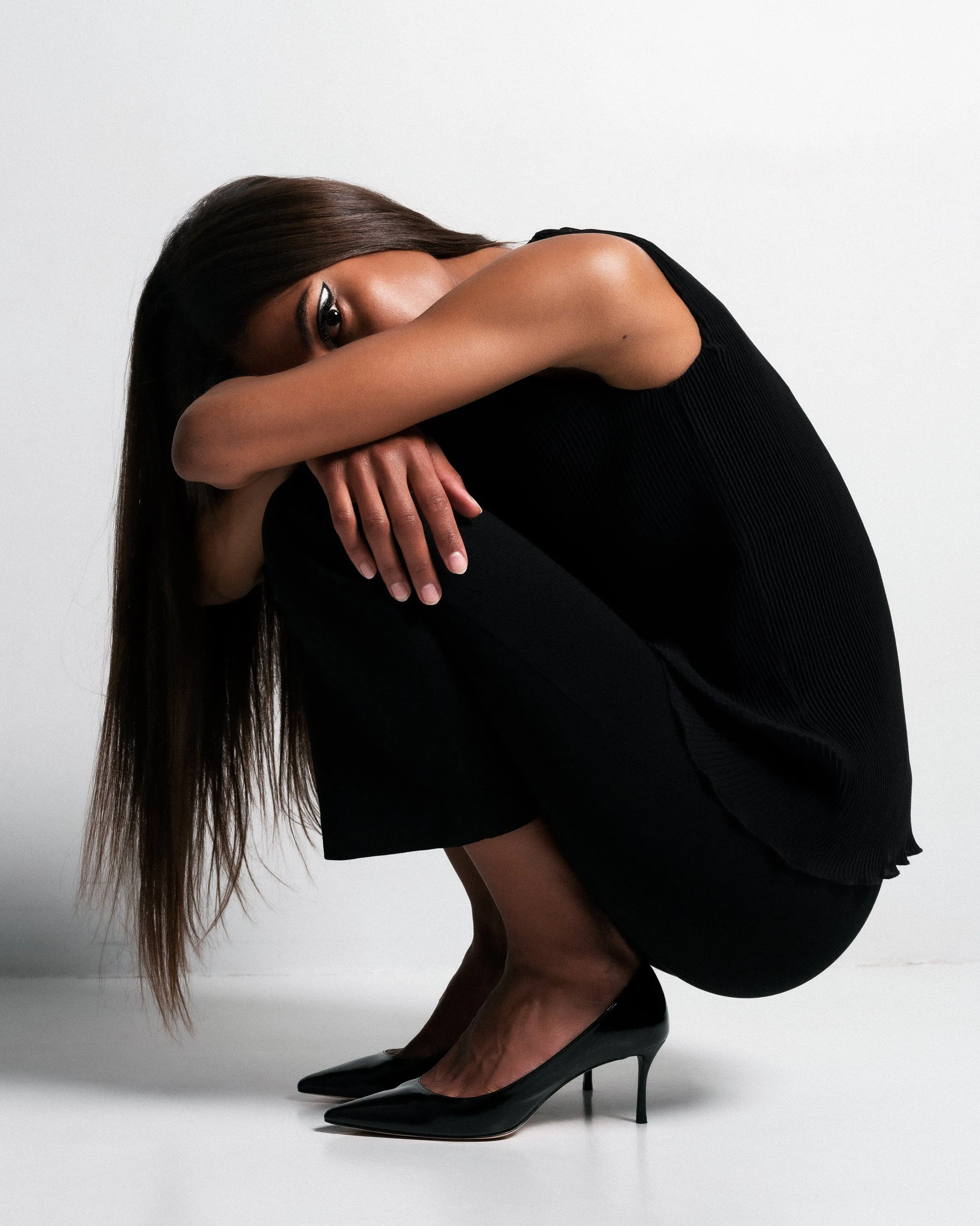 10h lundi au bureau Escarpins en similicuir vegan | Noir