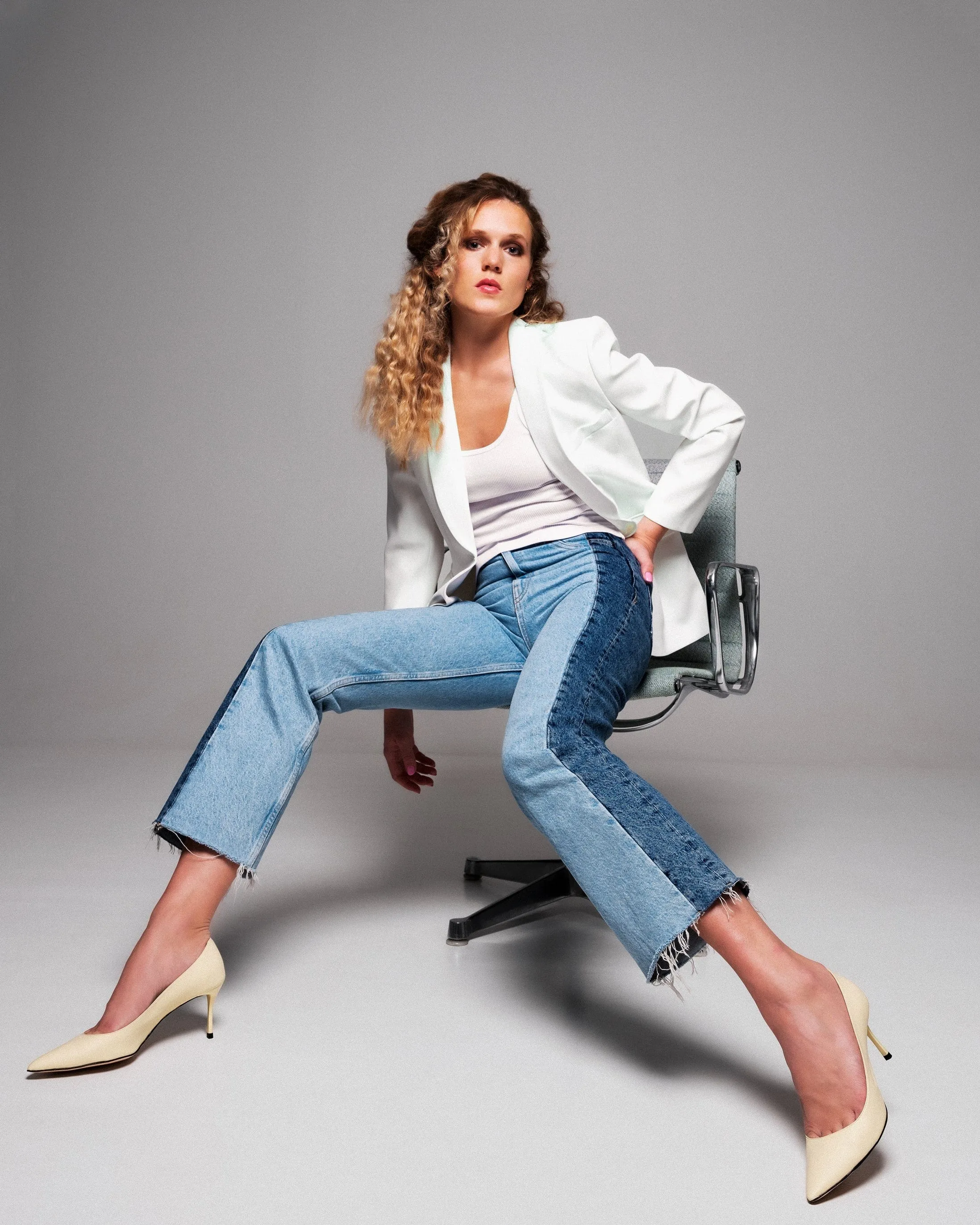 10h lundi au bureau Escarpins en simili cuir vegan | Beige clair