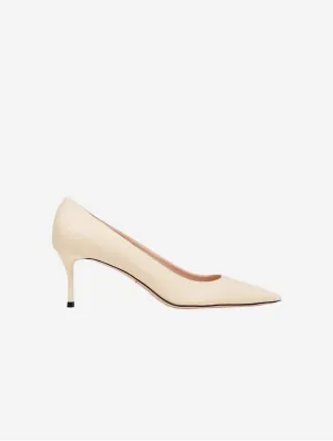 10h lundi au bureau Escarpins en simili cuir vegan | Beige clair