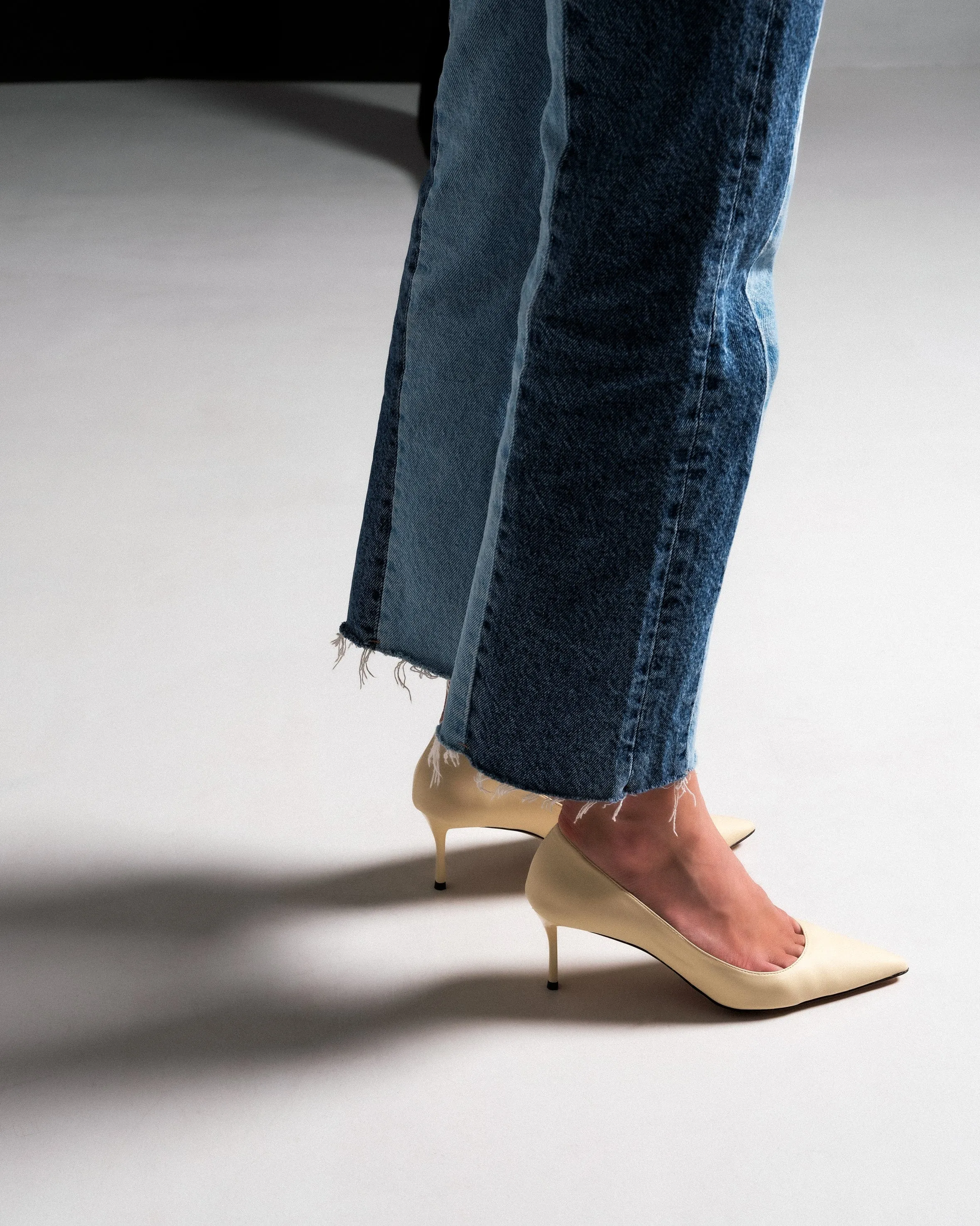 10h lundi au bureau Escarpins en simili cuir vegan | Beige clair