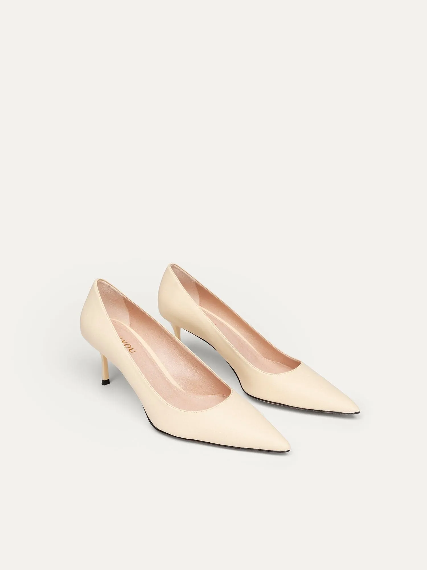 10h lundi au bureau Escarpins en simili cuir vegan | Beige clair