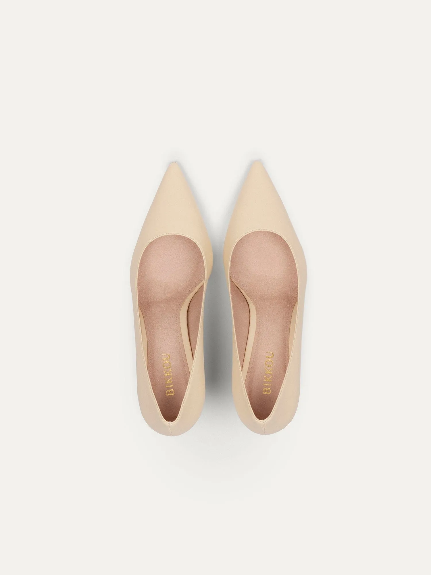 10h lundi au bureau Escarpins en simili cuir vegan | Beige clair