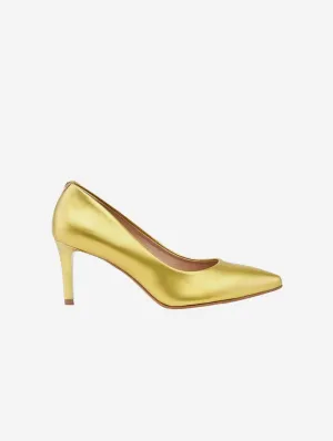Talons 75mm en similicuir végan pomme | Glamour doré