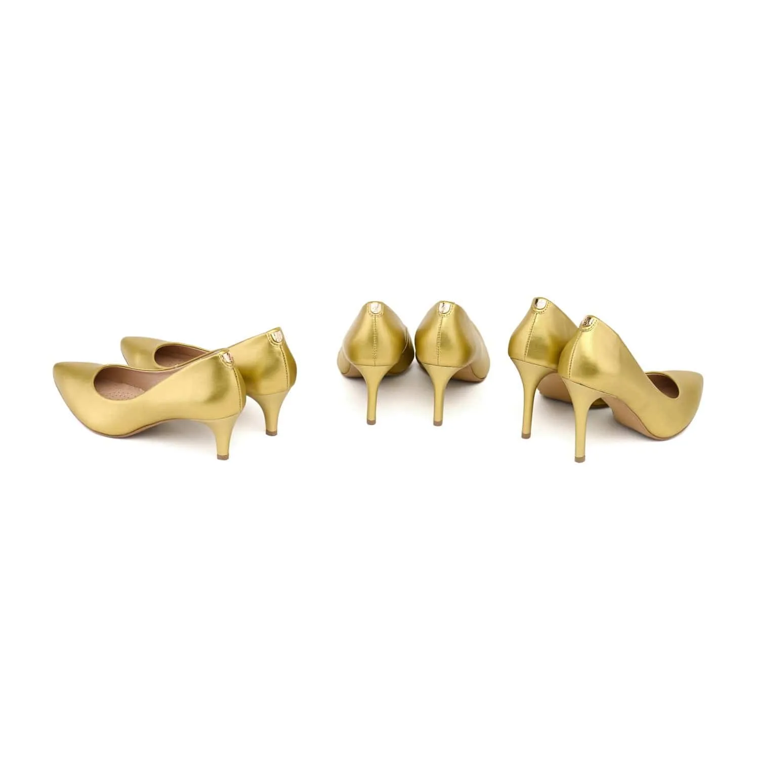 Talons 75mm en similicuir végan pomme | Glamour doré
