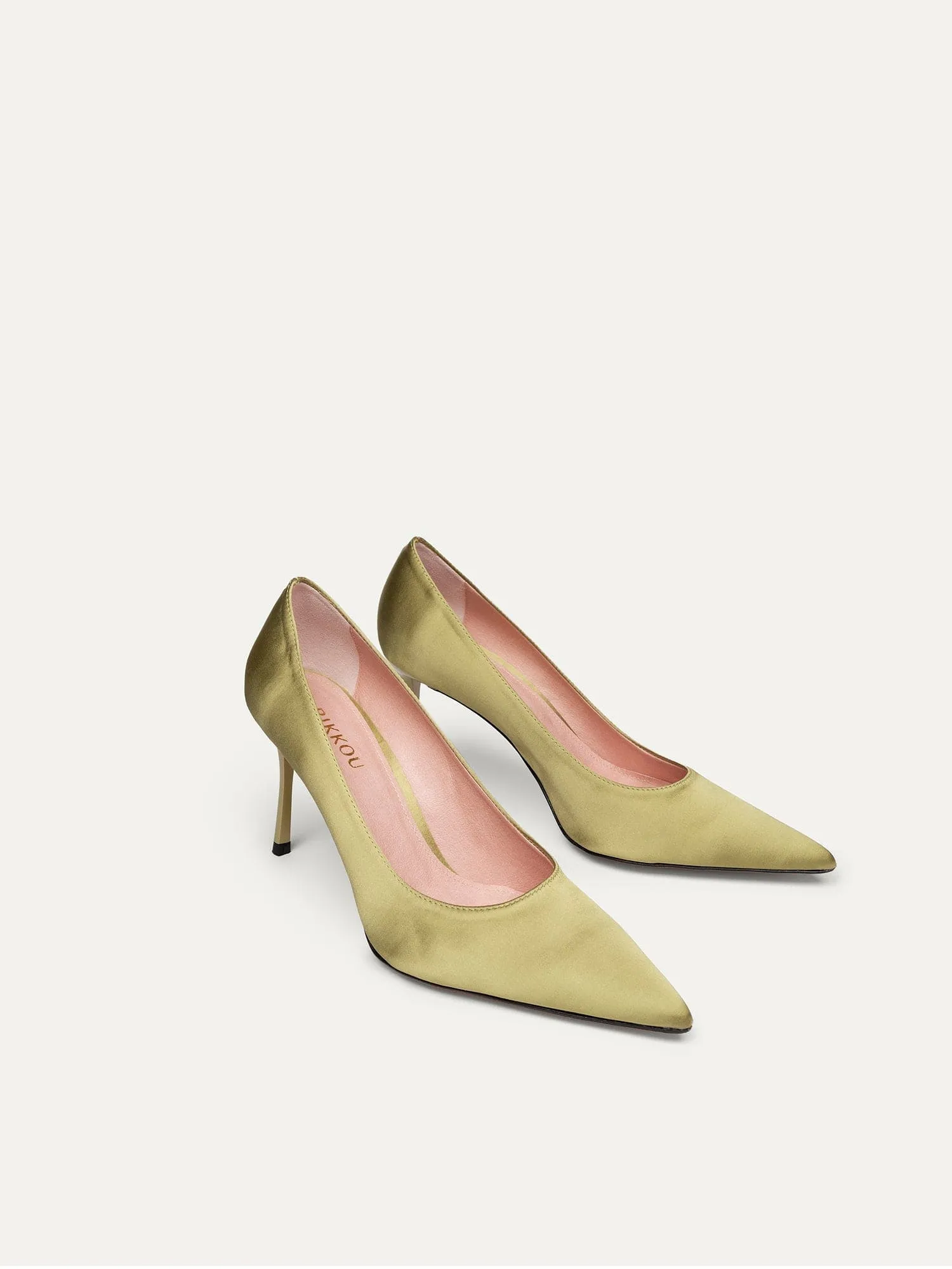 Dîner romantique à 20h Talons végans | Satin vert recyclé
