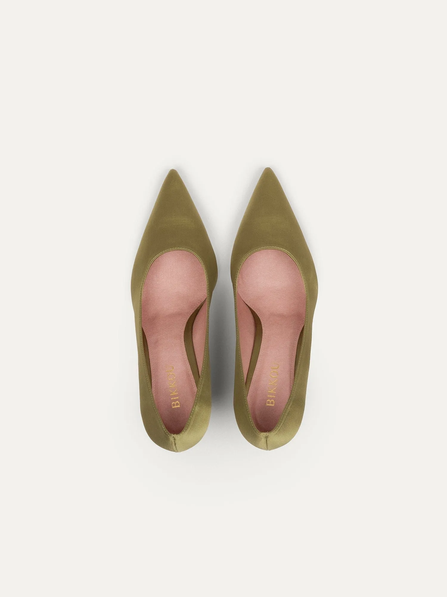 Dîner romantique à 20h Talons végans | Satin vert recyclé