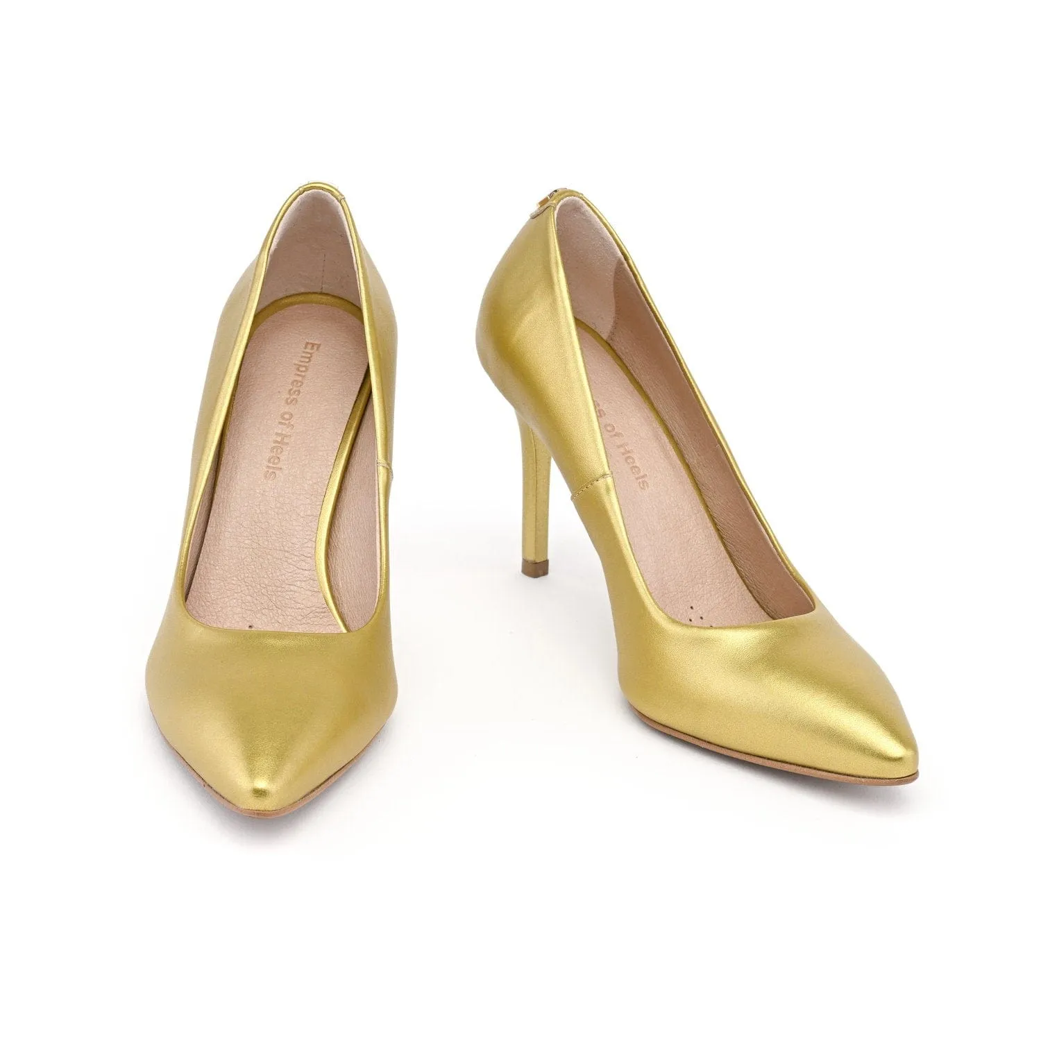 Talons 95mm en Cuir Végétal de Pomme | Glamour Doré