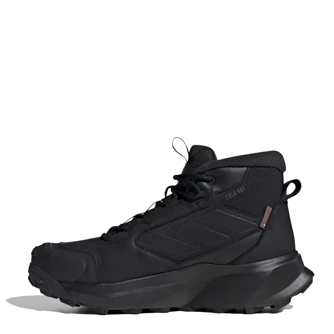 Adidas Terrex Bottes d'hiver en cuir à tige mi-haute Noir de base / Noir de base / Gris quatre