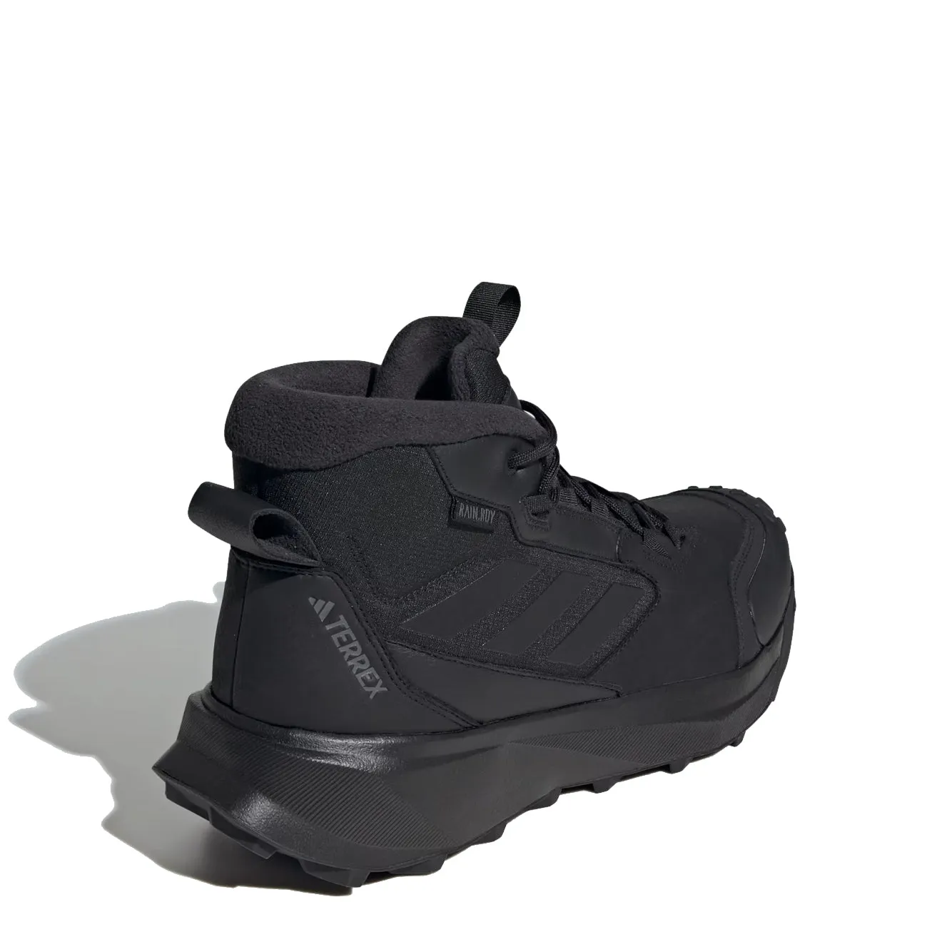 Adidas Terrex Bottes d'hiver en cuir à tige mi-haute Noir de base / Noir de base / Gris quatre