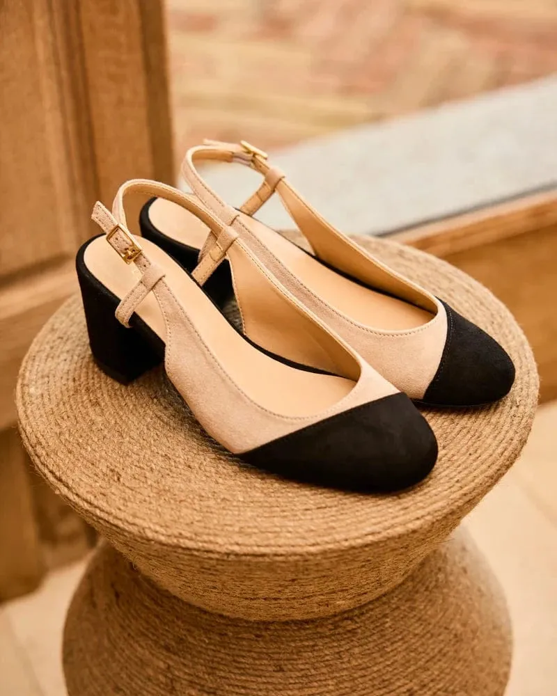 Escarpins Vegan à Talons Alice Recycled | Noir & Beige