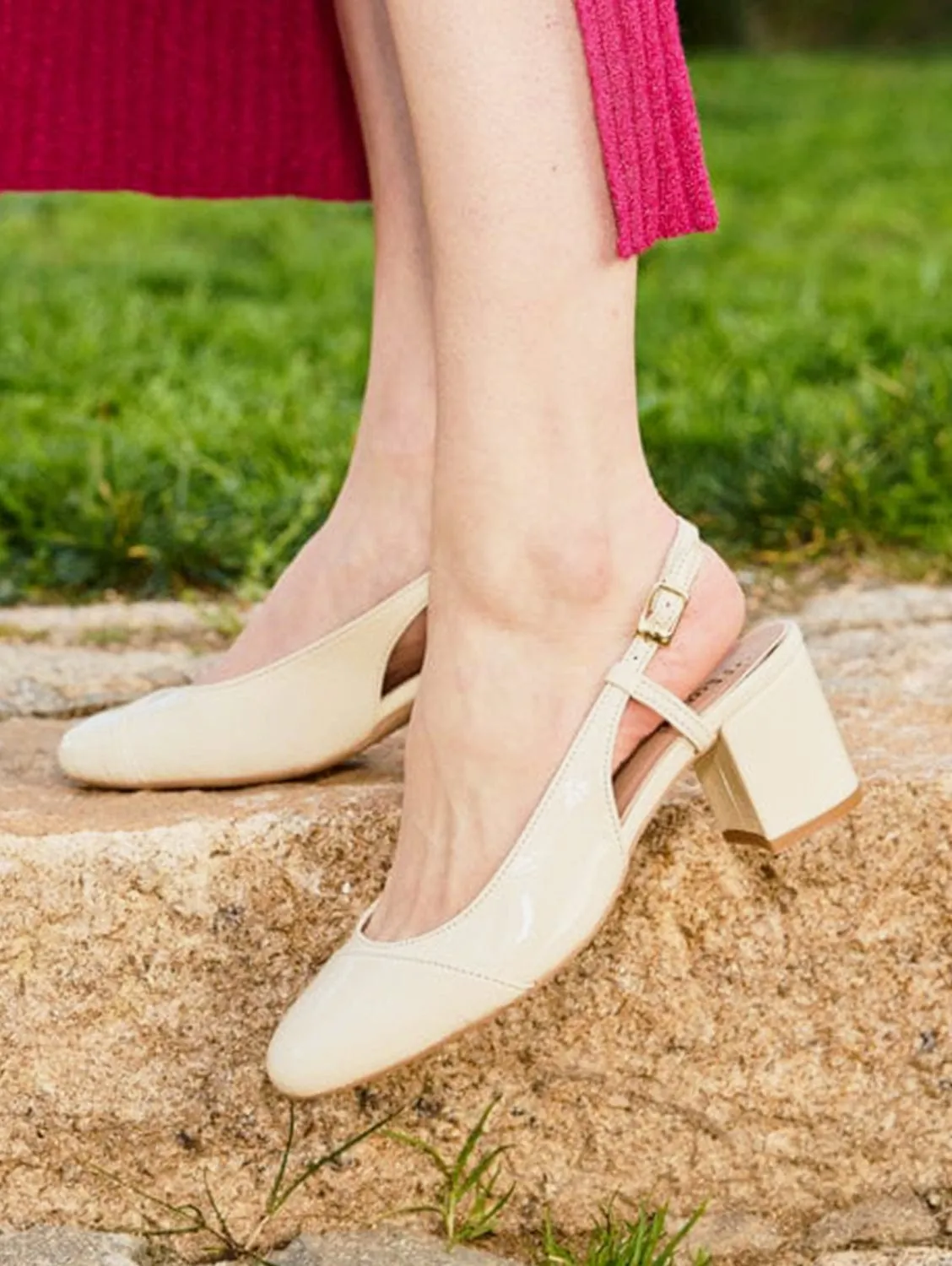 Escarpins Vegan à Talons Alice Recycled | Vernis Vanille