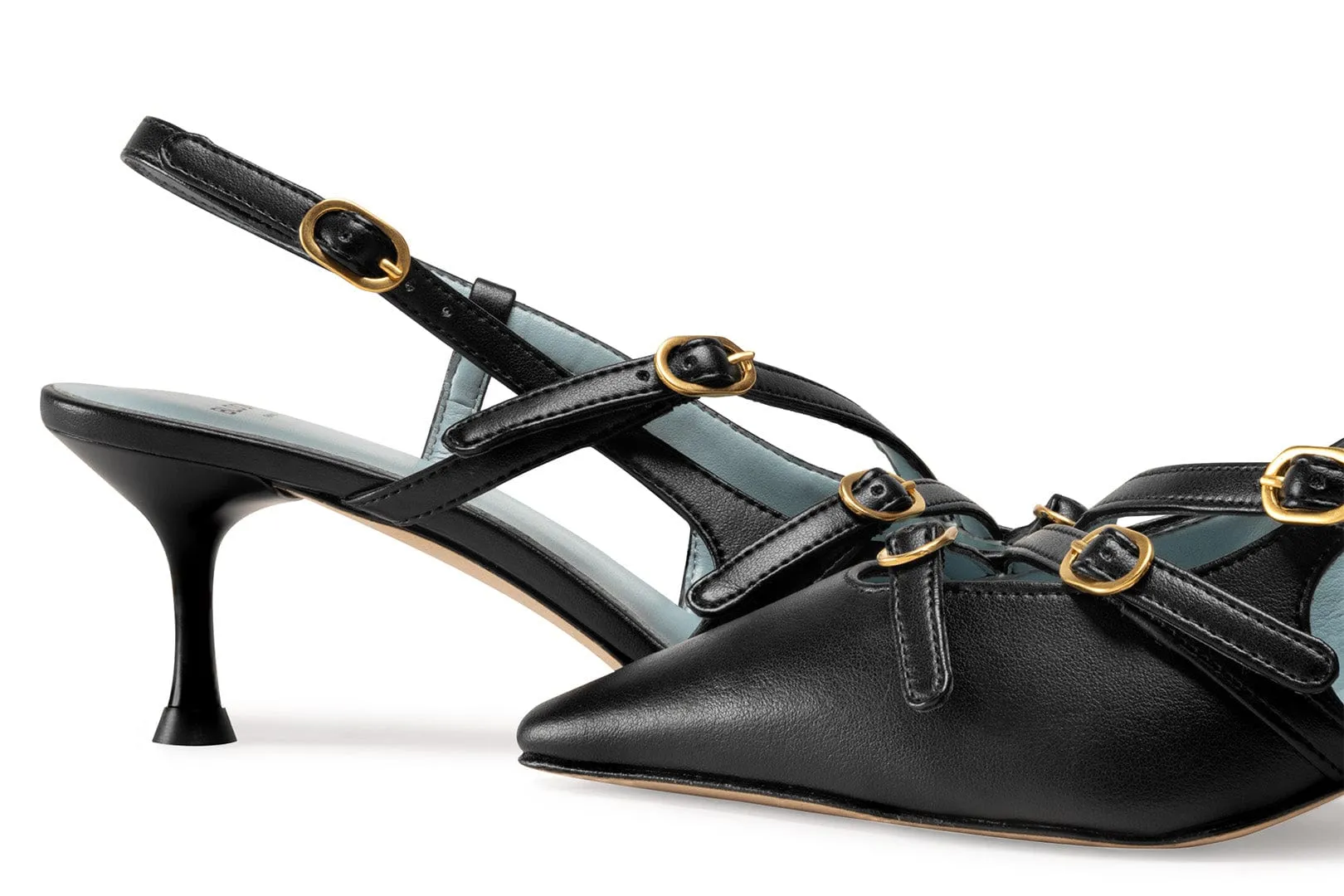 Escarpins Alice Vegan à bride en similicuir de pomme | Noir
