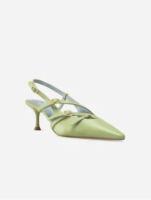 Escarpins Alice Vegan à bride en similicuir de pomme | Vert