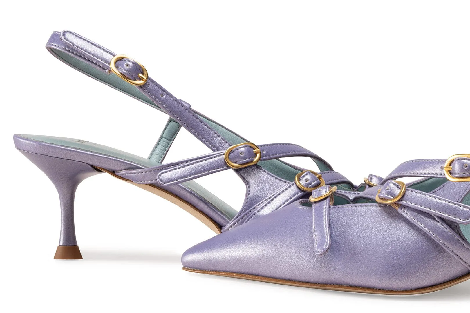 Escarpins Alice Vegan en Cuir de Pomme à Lanières | Violet Iridescent