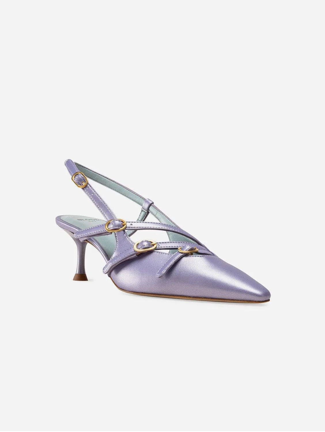 Escarpins Alice Vegan en Cuir de Pomme à Lanières | Violet Iridescent