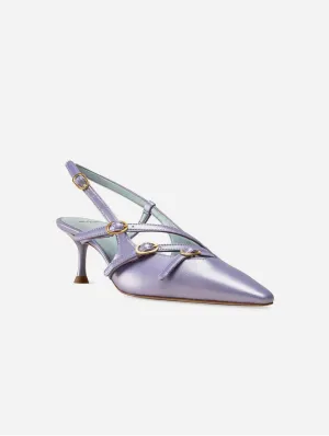 Escarpins Alice Vegan en Cuir de Pomme à Lanières | Violet Iridescent