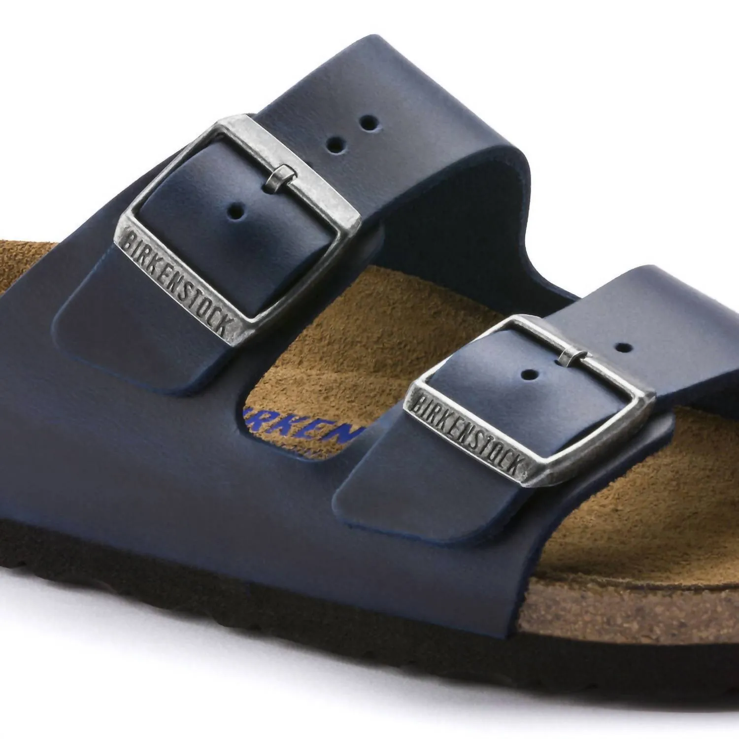 Arizona Flats en Cuir Huilé Bleu