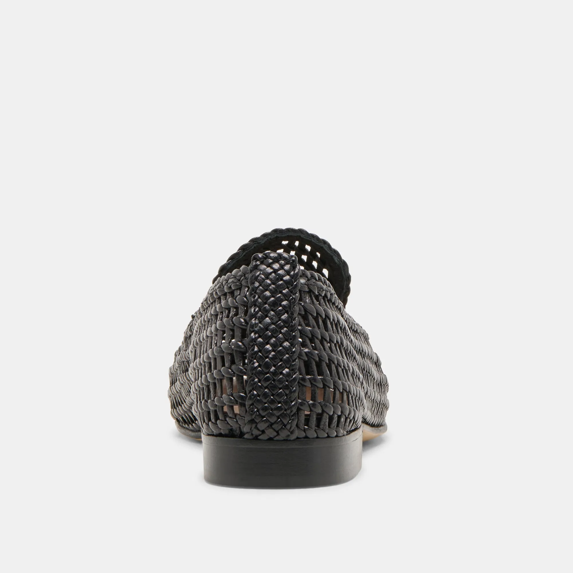 ARMOND FLATS CUIR TISSÉ NOIR