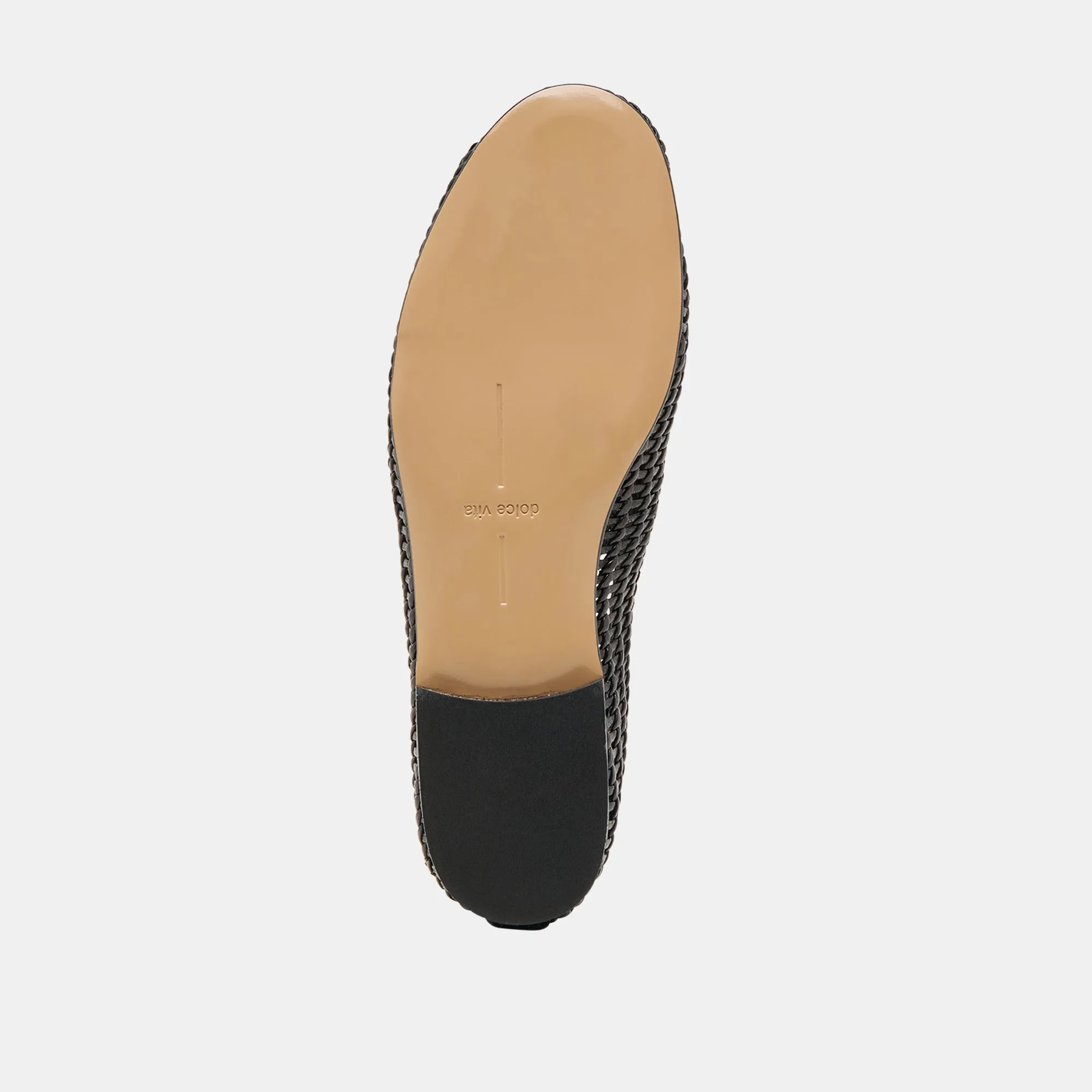 ARMOND FLATS CUIR TISSÉ NOIR