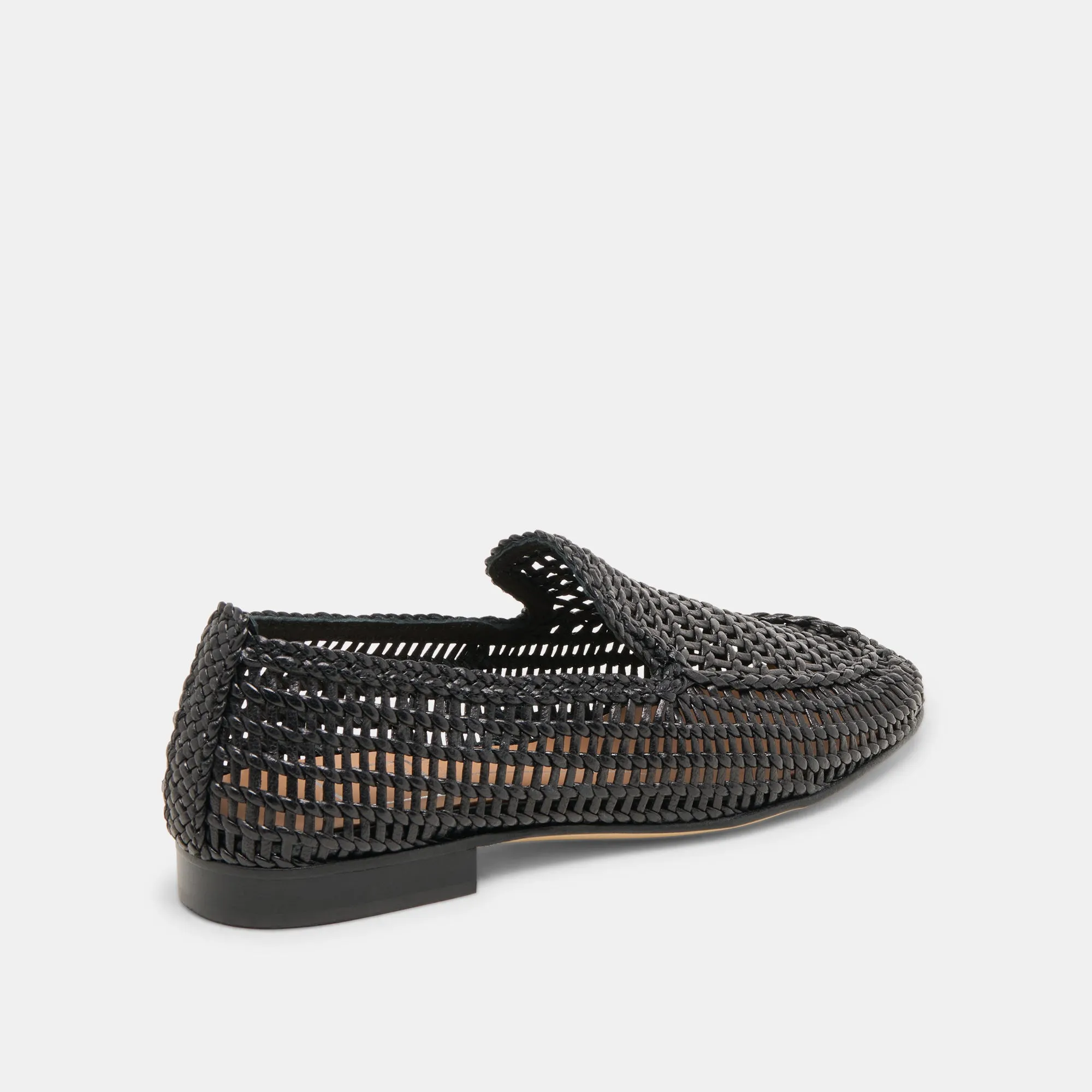 ARMOND FLATS CUIR TISSÉ NOIR