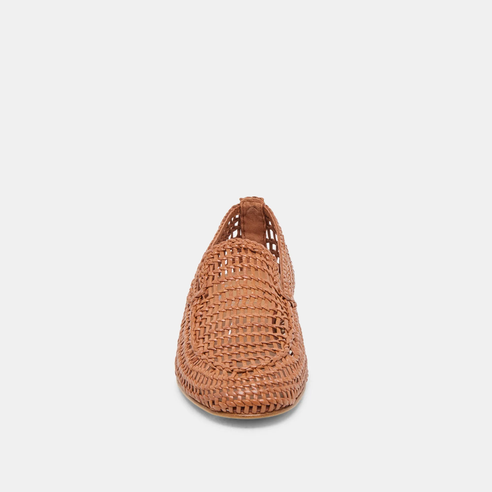 ARMOND FLATS COGNAC CUIR TISSÉ