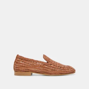 ARMOND FLATS COGNAC CUIR TISSÉ