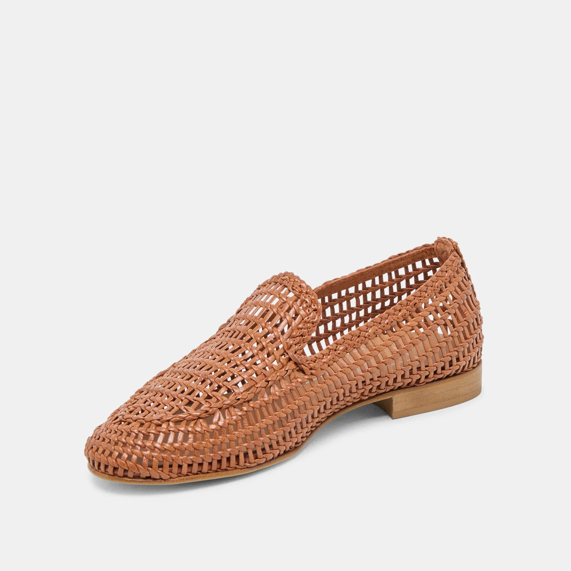 ARMOND FLATS COGNAC CUIR TISSÉ