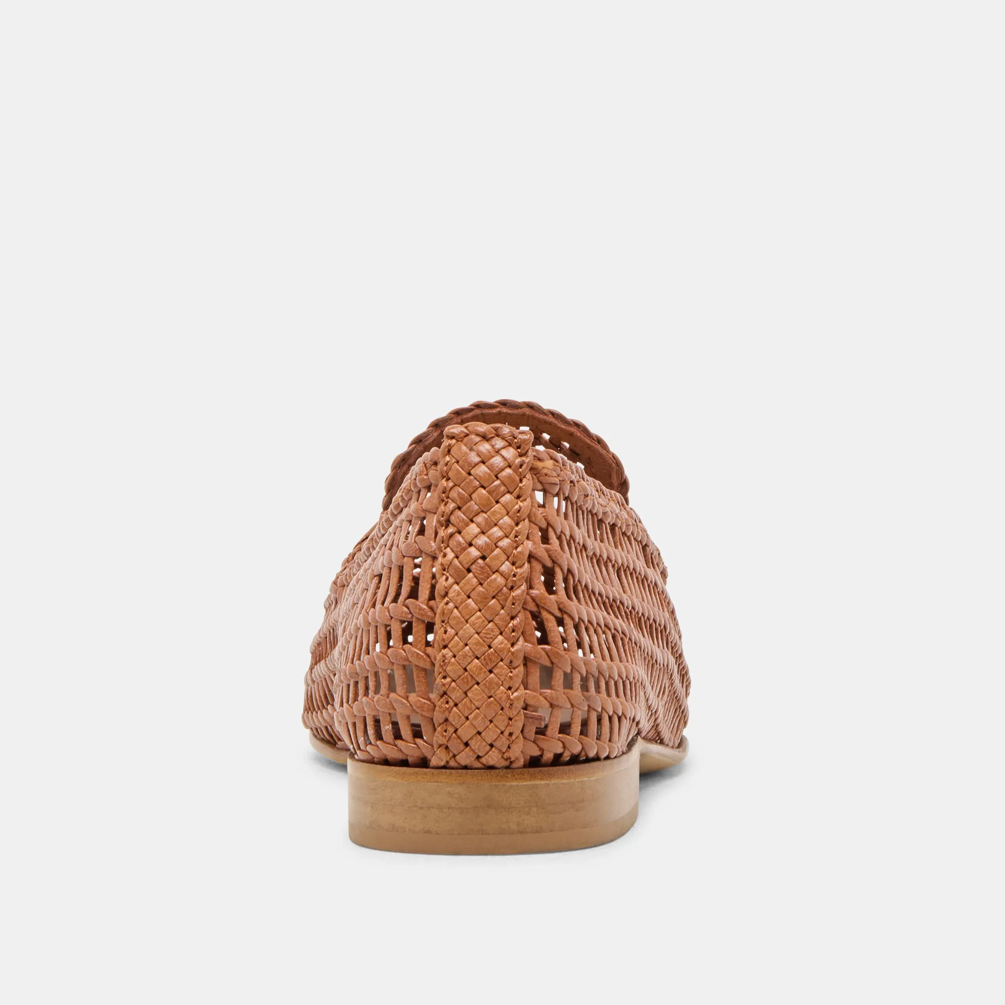 ARMOND FLATS COGNAC CUIR TISSÉ