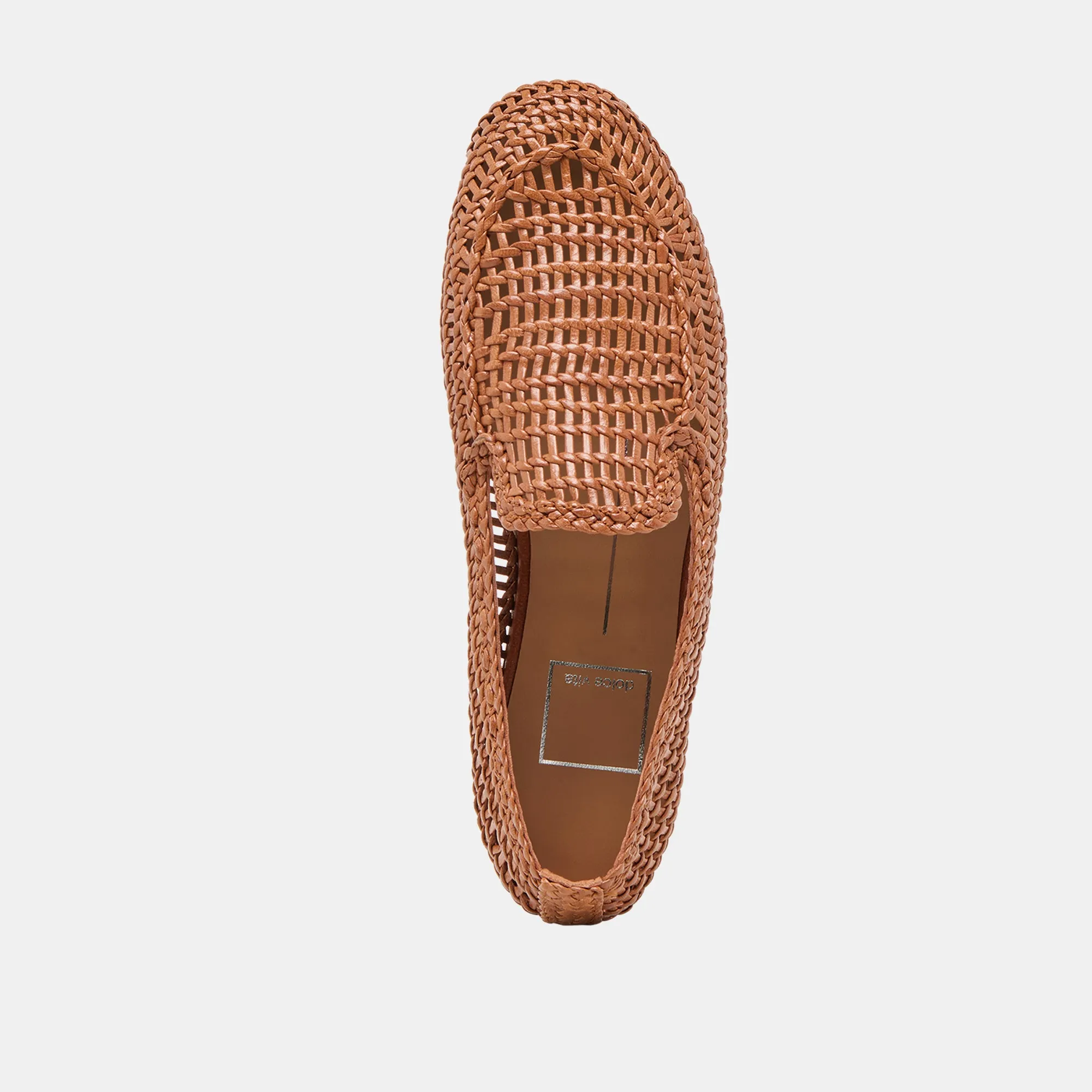 ARMOND FLATS COGNAC CUIR TISSÉ