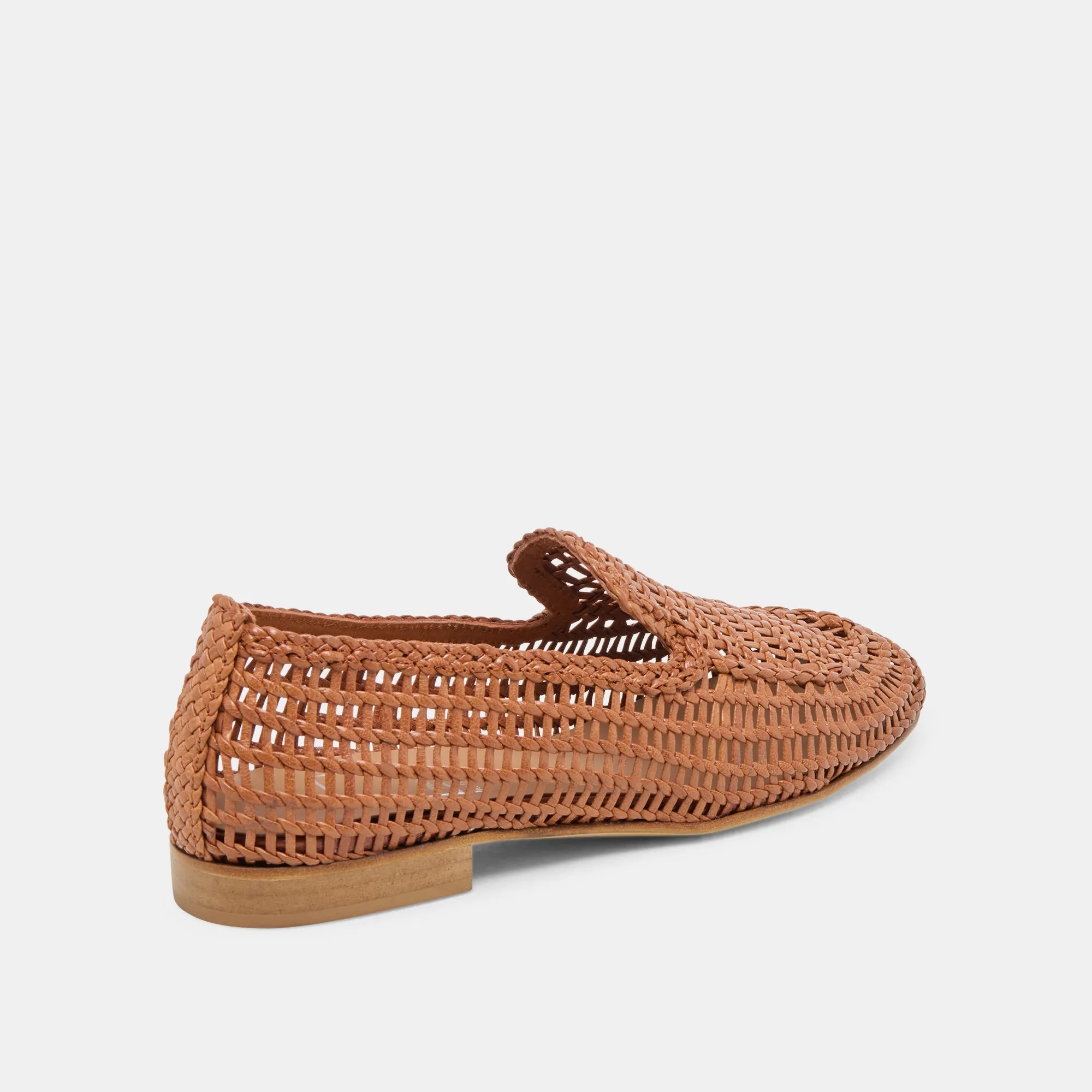 ARMOND FLATS COGNAC CUIR TISSÉ
