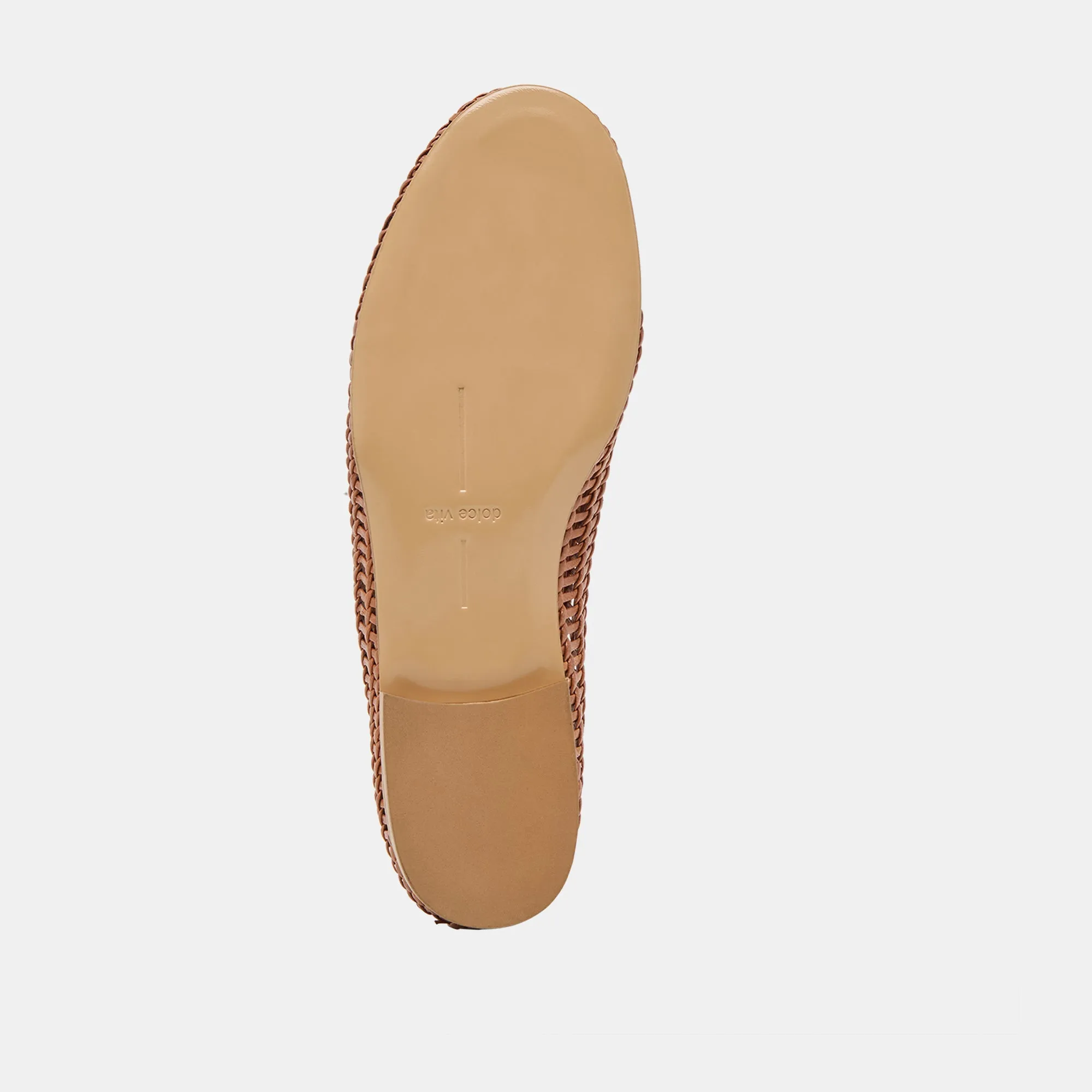 ARMOND FLATS COGNAC CUIR TISSÉ