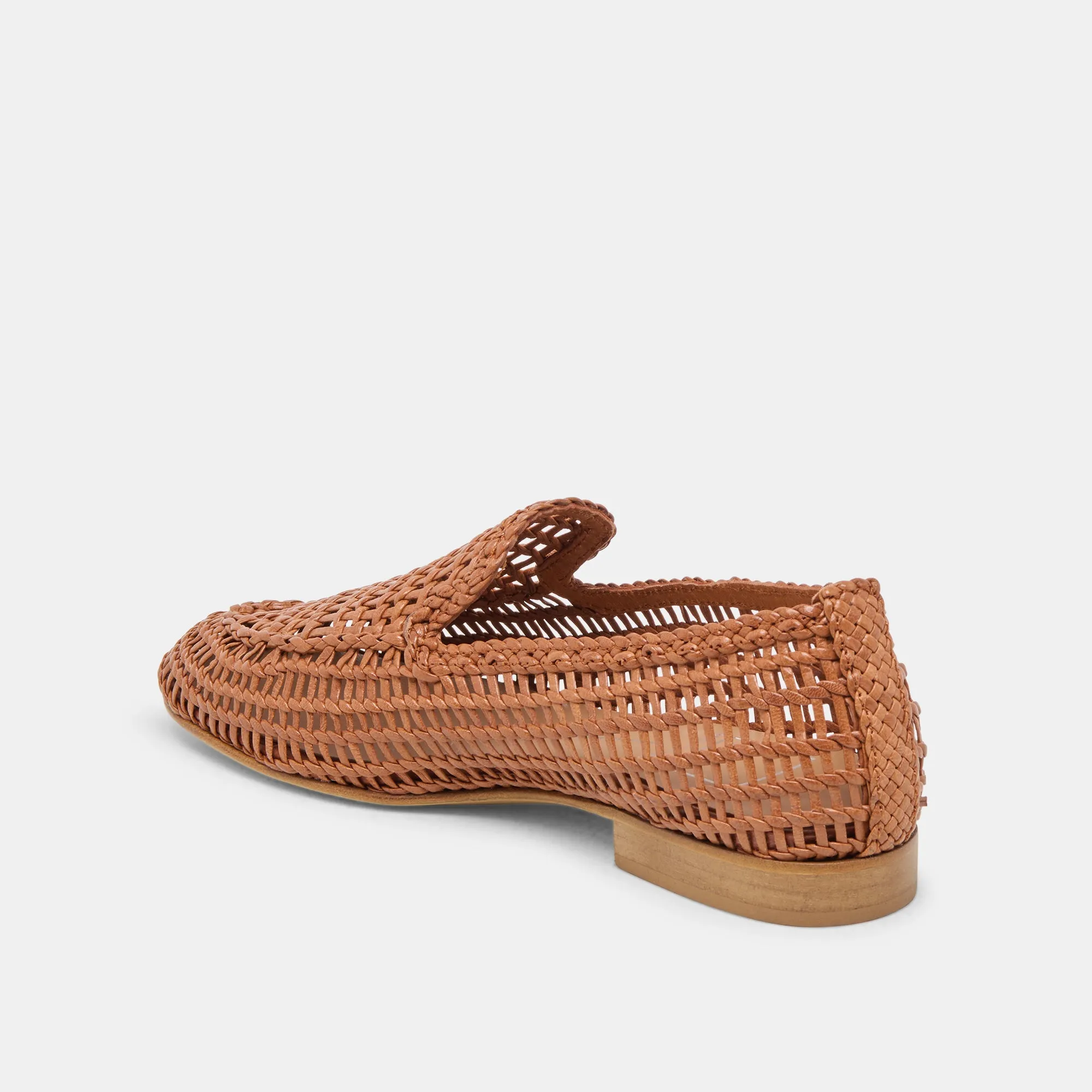 ARMOND FLATS COGNAC CUIR TISSÉ