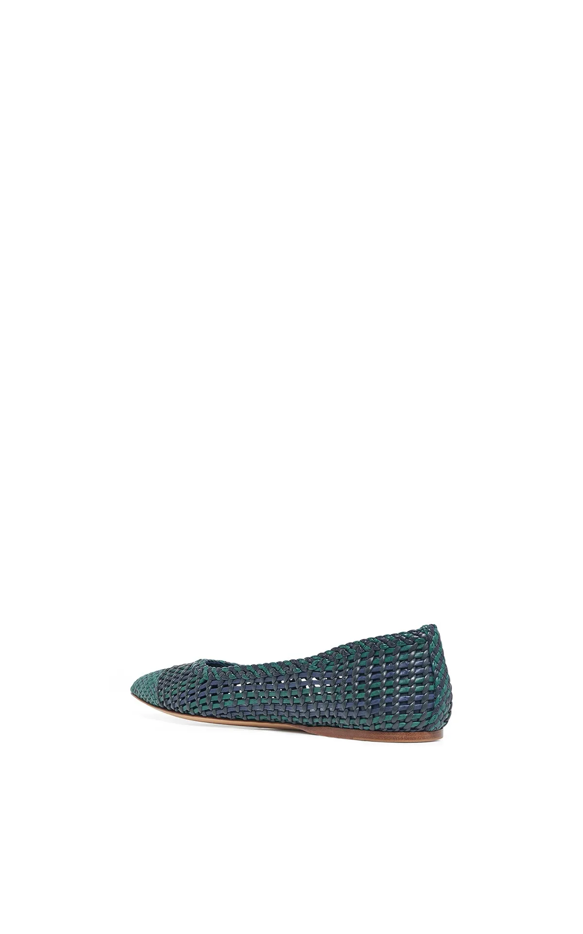 Chaussure plate tressée Aurora en cuir multicolore marine