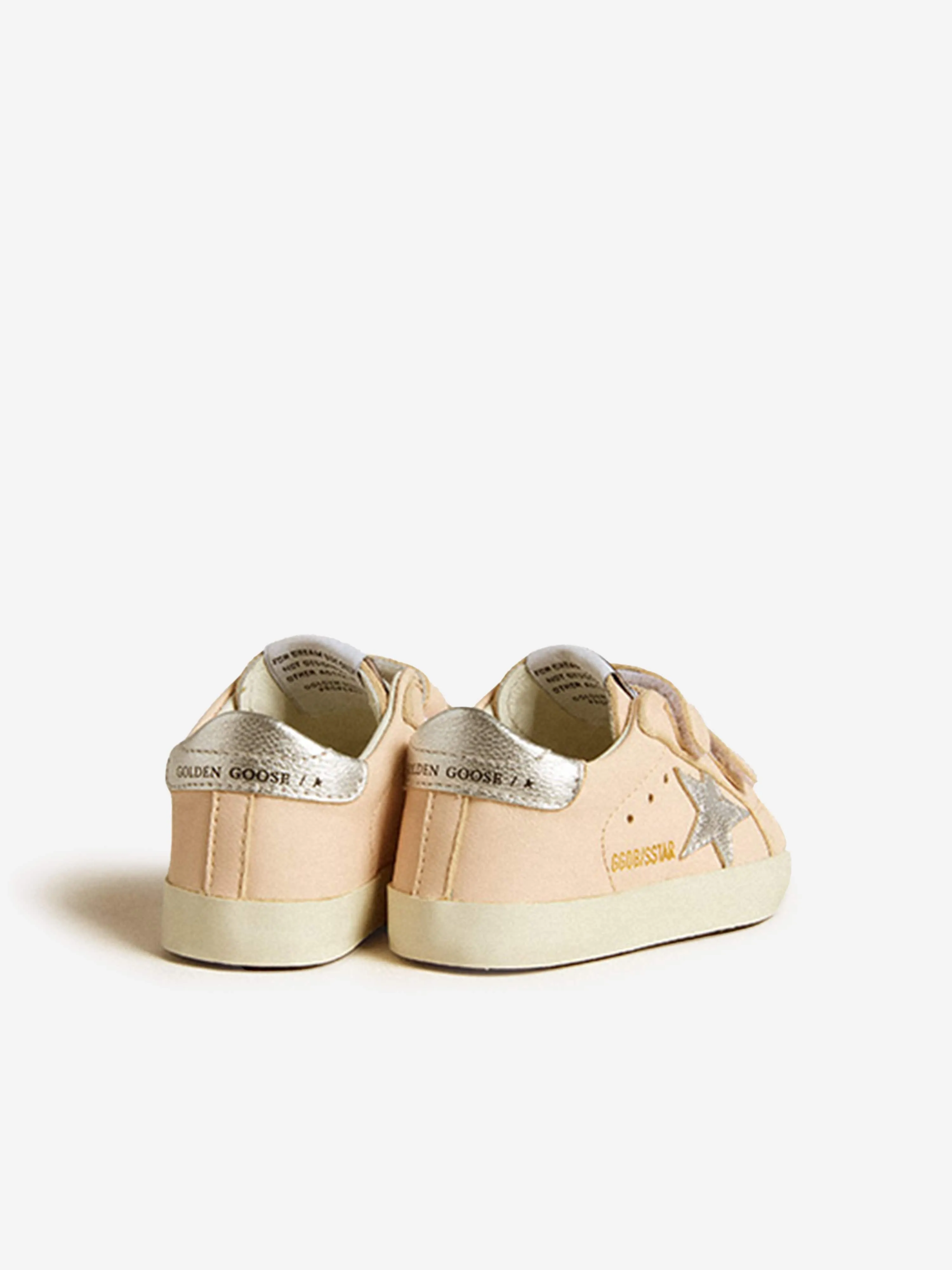 Baskets en cuir pour petites filles en rose