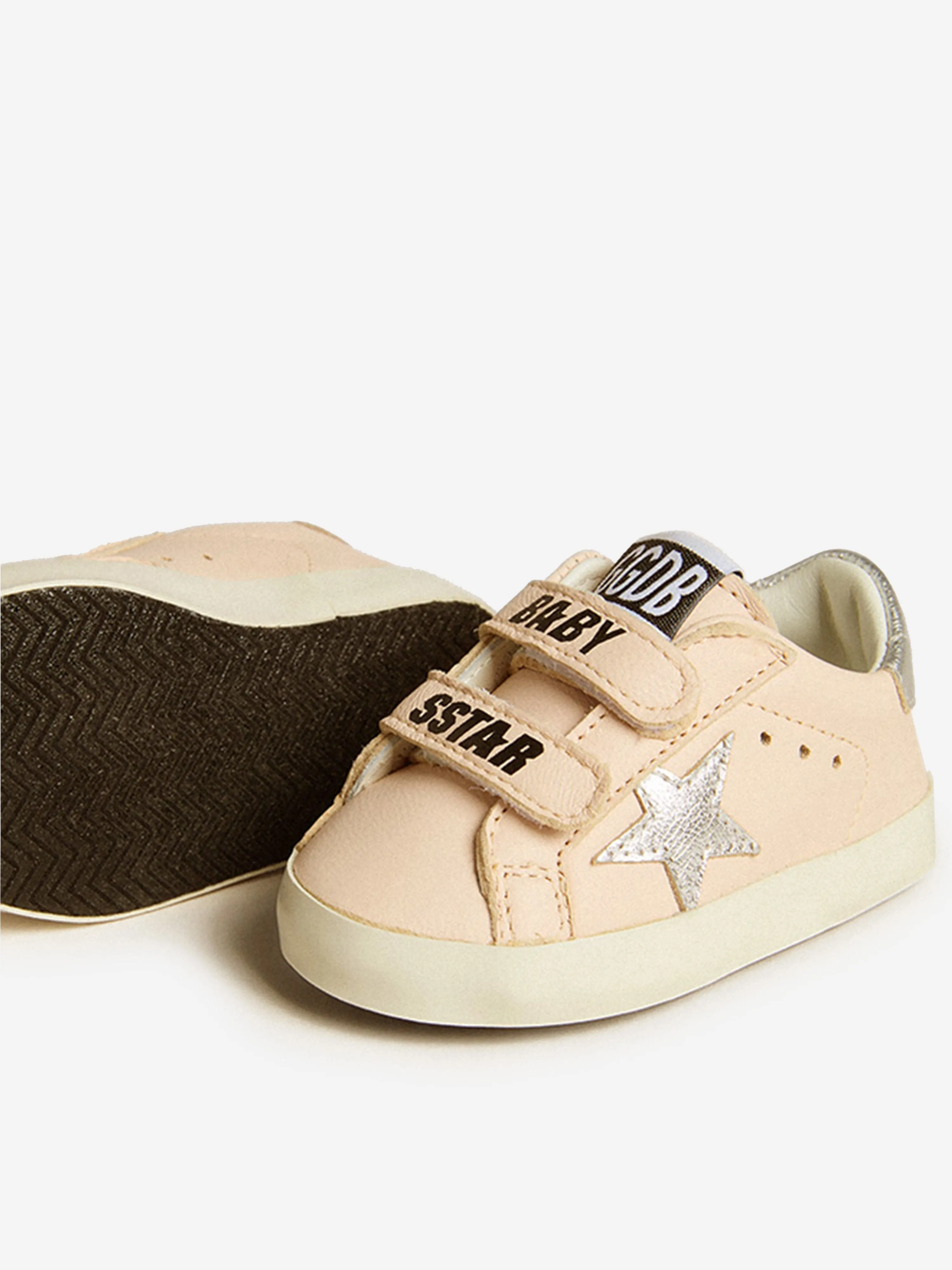 Baskets en cuir pour petites filles en rose