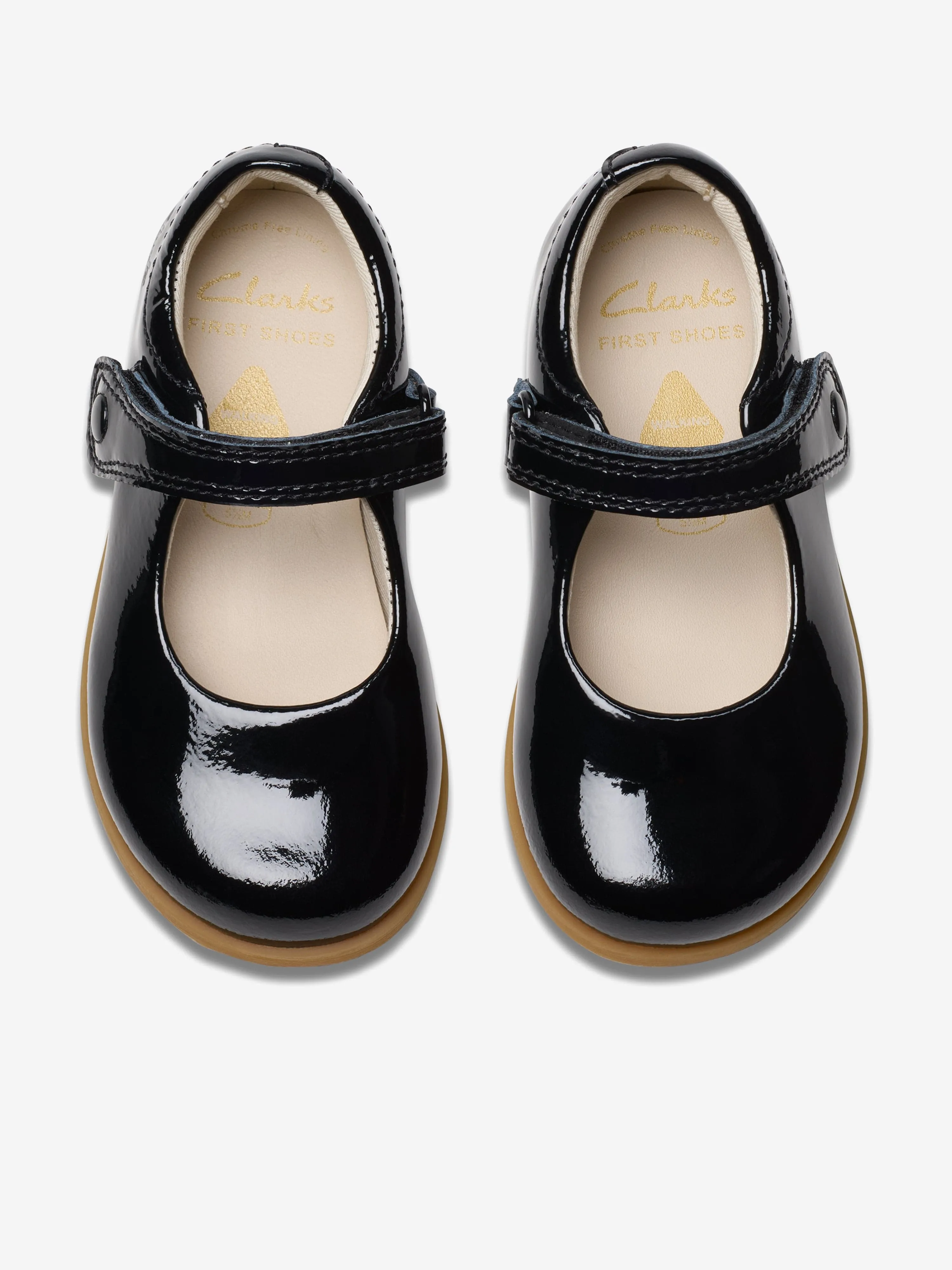 Chaussures Mary Jane à bout rond vernies pour bébé fille en noir