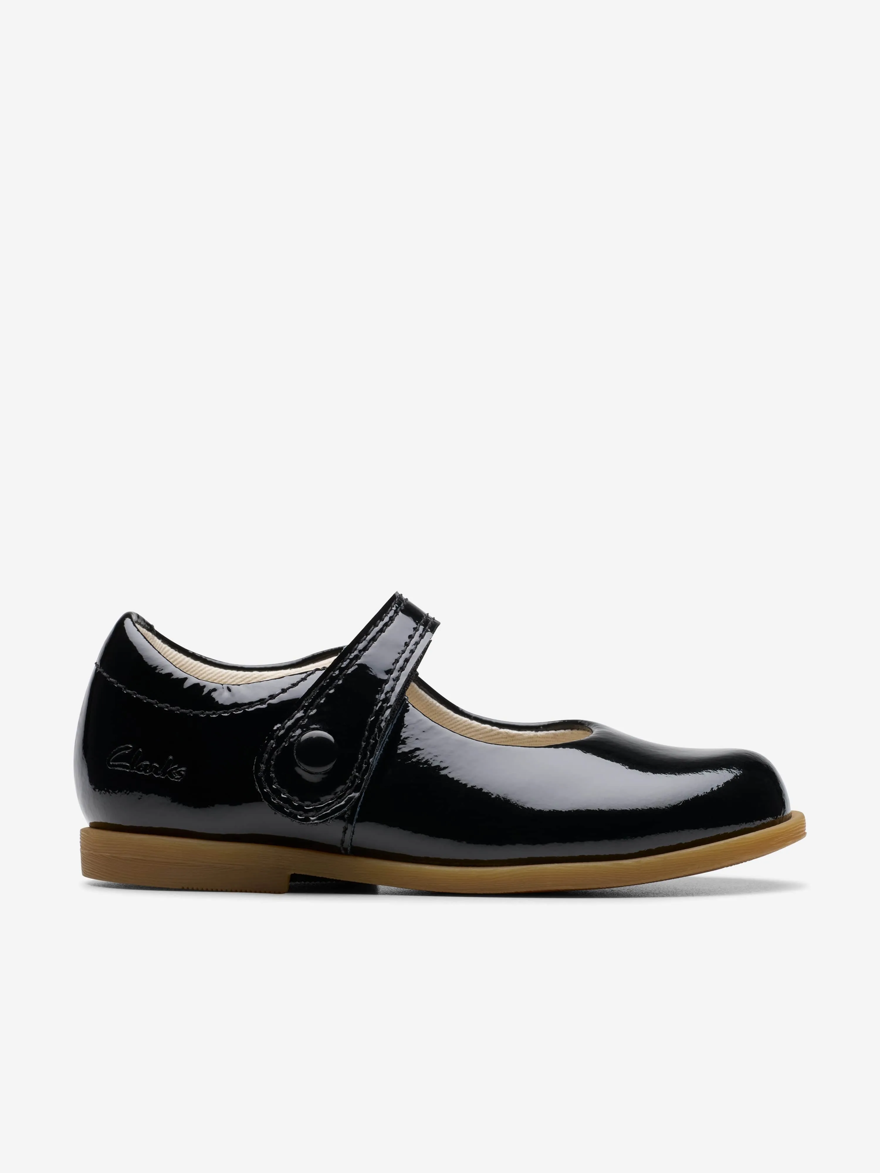 Chaussures Mary Jane à bout rond vernies pour bébé fille en noir