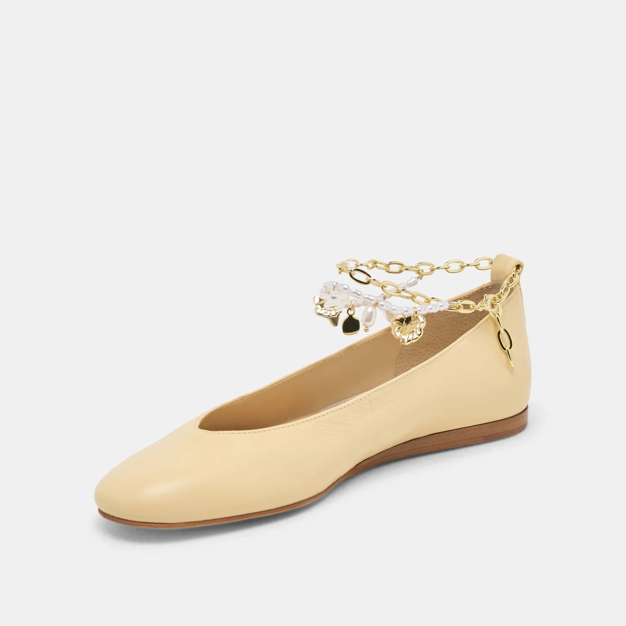 BAIDEN BALLET FLATS EN CUIR NATUREL CHAUD