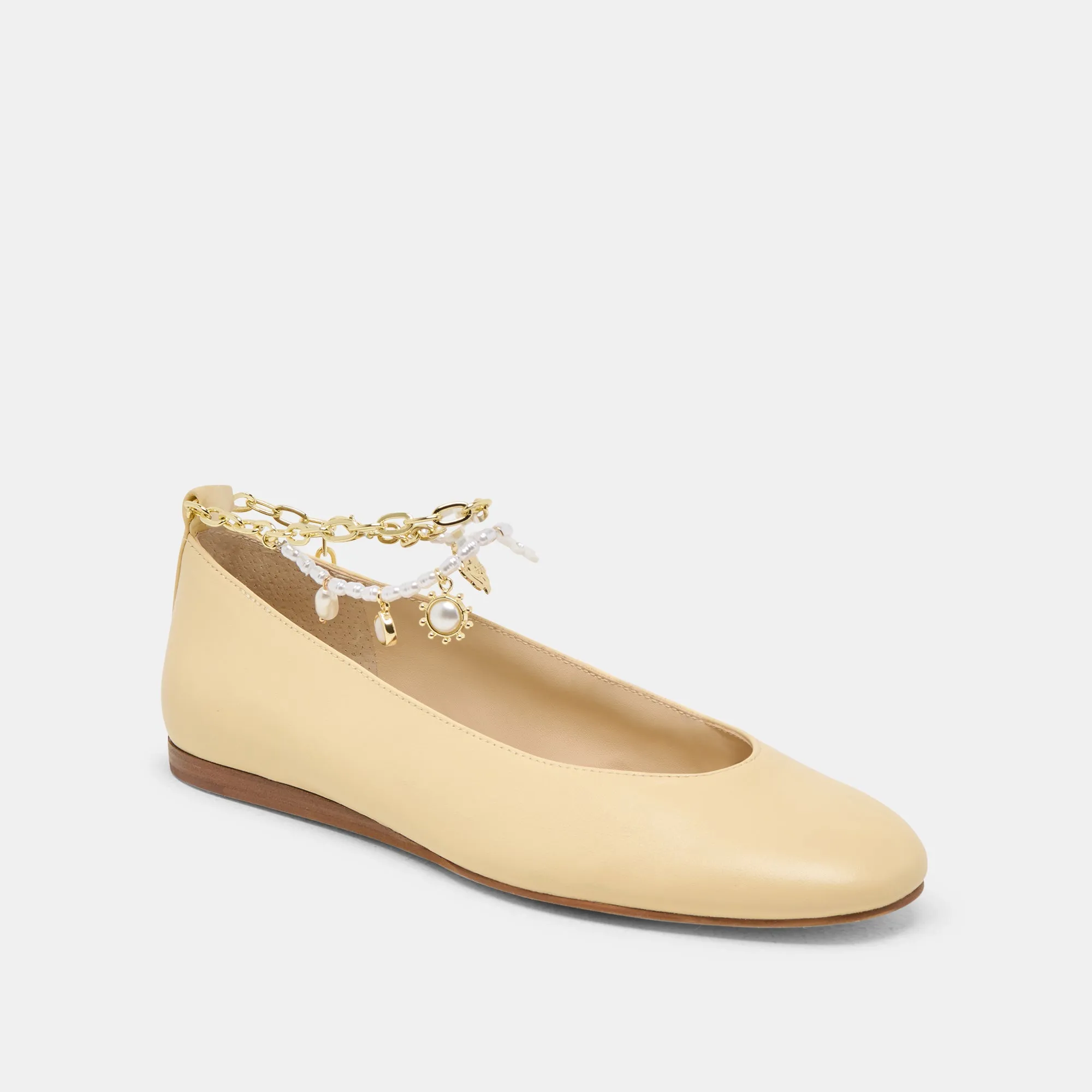 BAIDEN BALLET FLATS EN CUIR NATUREL CHAUD