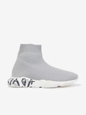 Balenciaga Kids Sole Graffiti Speed Trainers en Gris