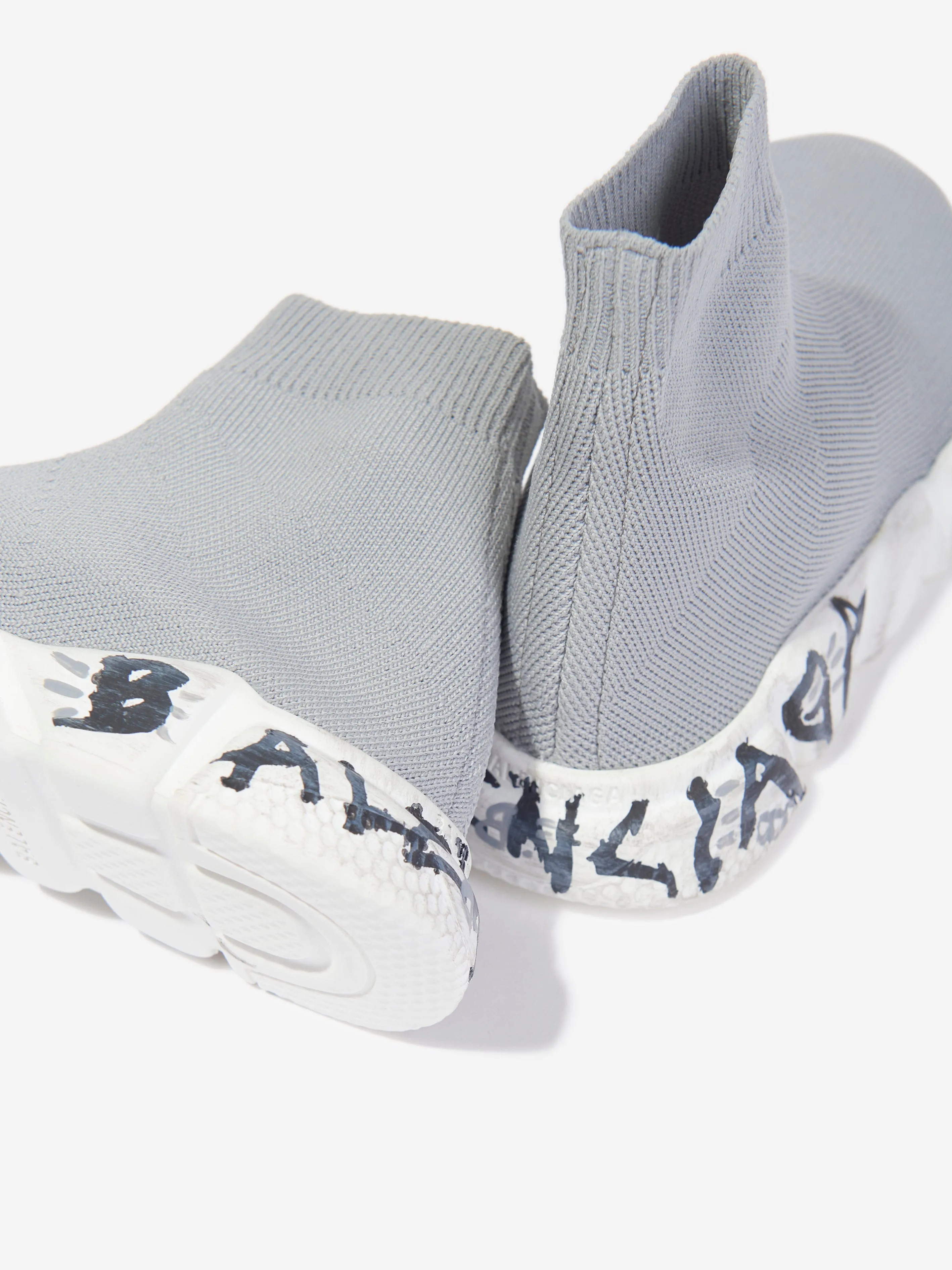 Balenciaga Kids Sole Graffiti Speed Trainers en Gris