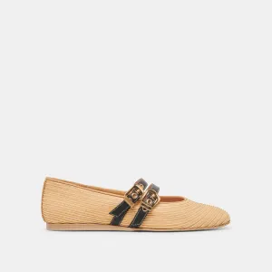 BAYLEE BALLERINES LARGES EN RAFFIA NATUREL