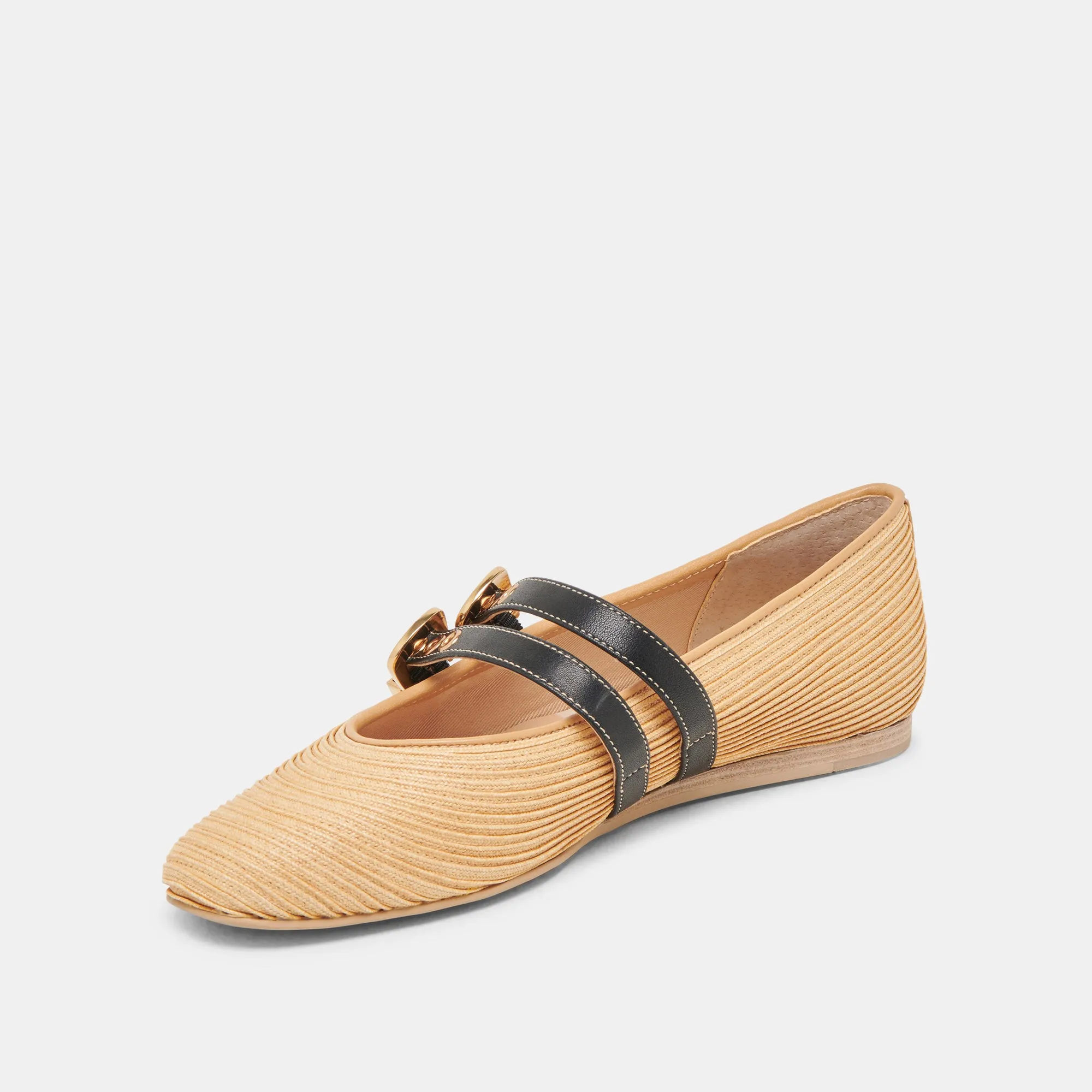 BAYLEE BALLERINES LARGES EN RAFFIA NATUREL
