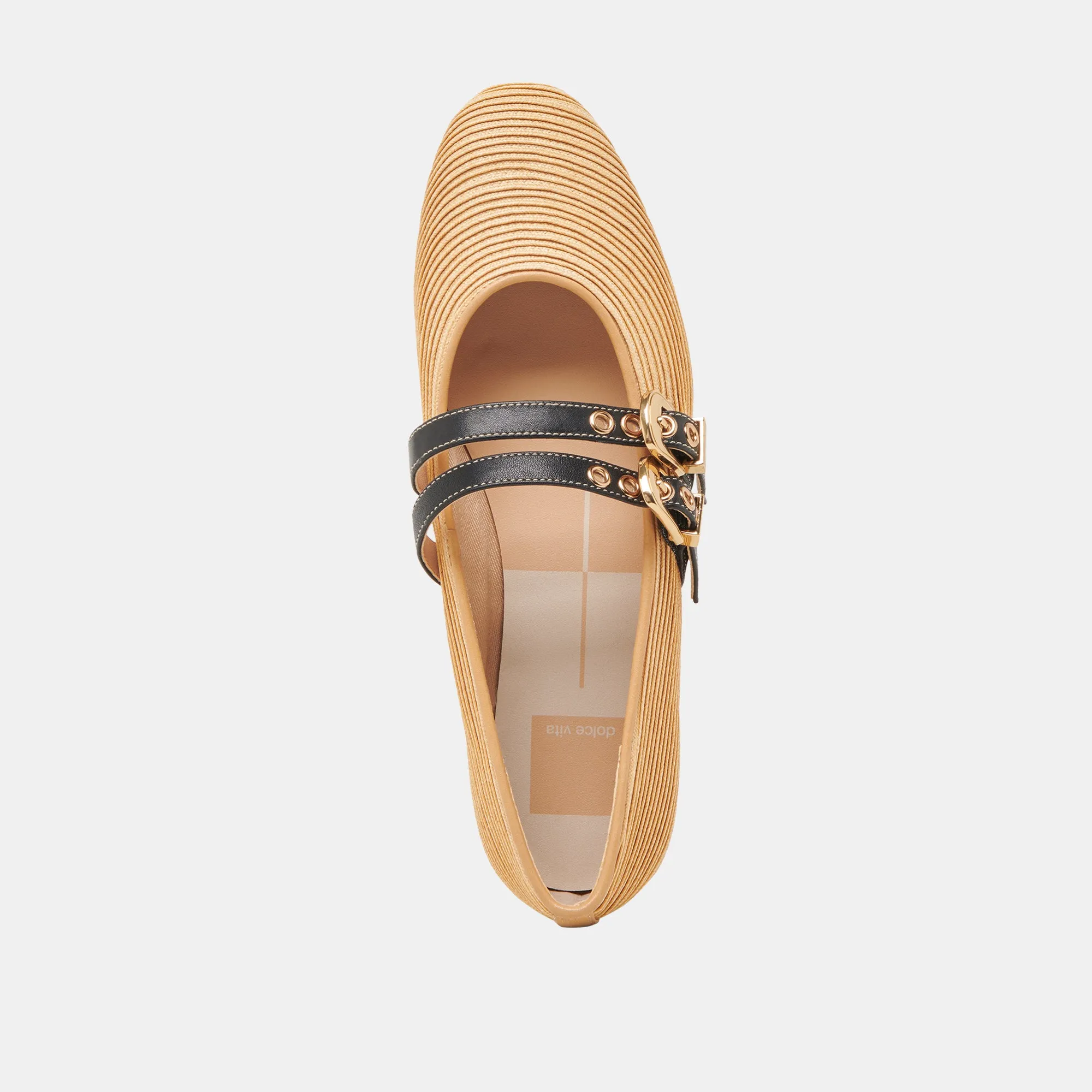 BAYLEE BALLERINES LARGES EN RAFFIA NATUREL