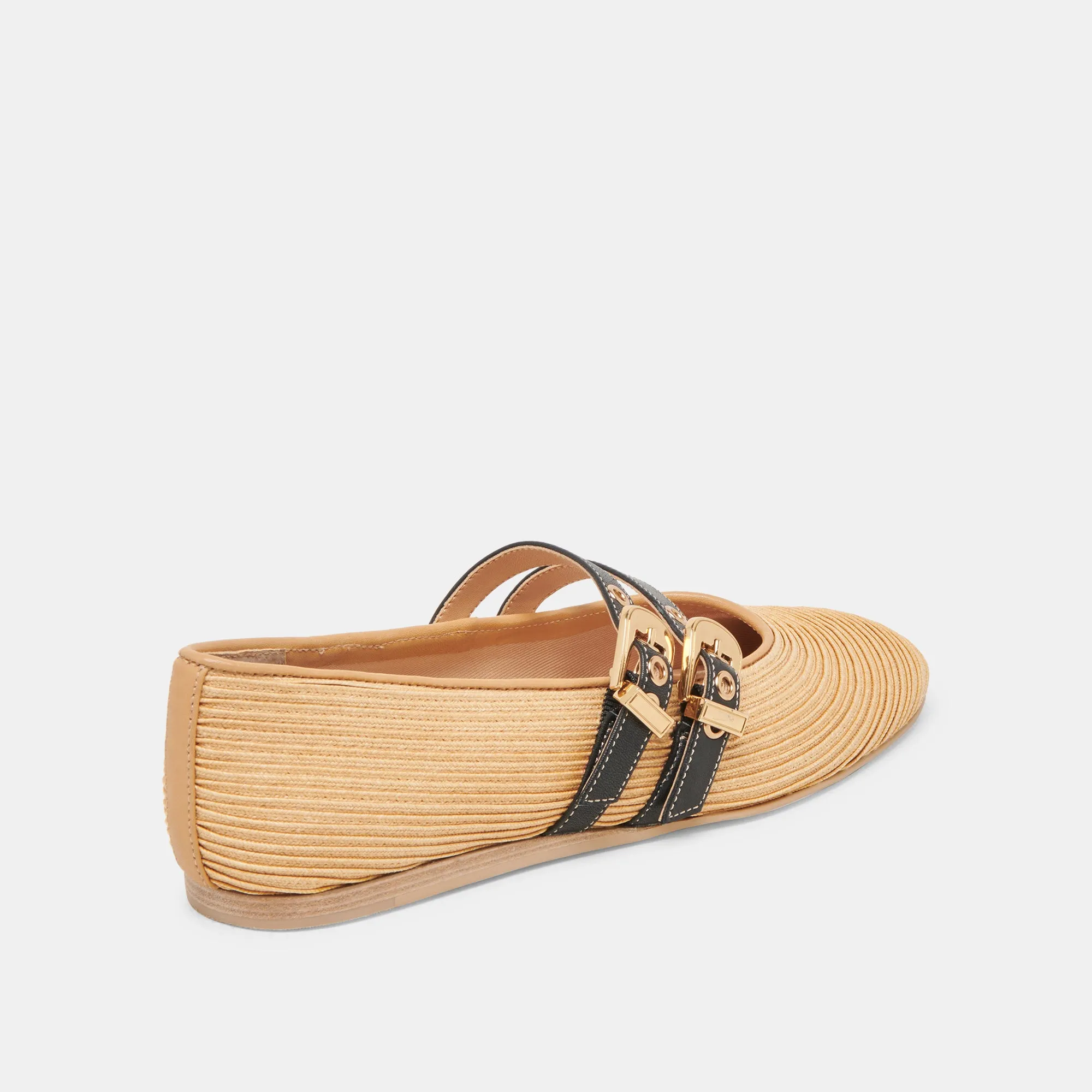 BAYLEE BALLERINES LARGES EN RAFFIA NATUREL