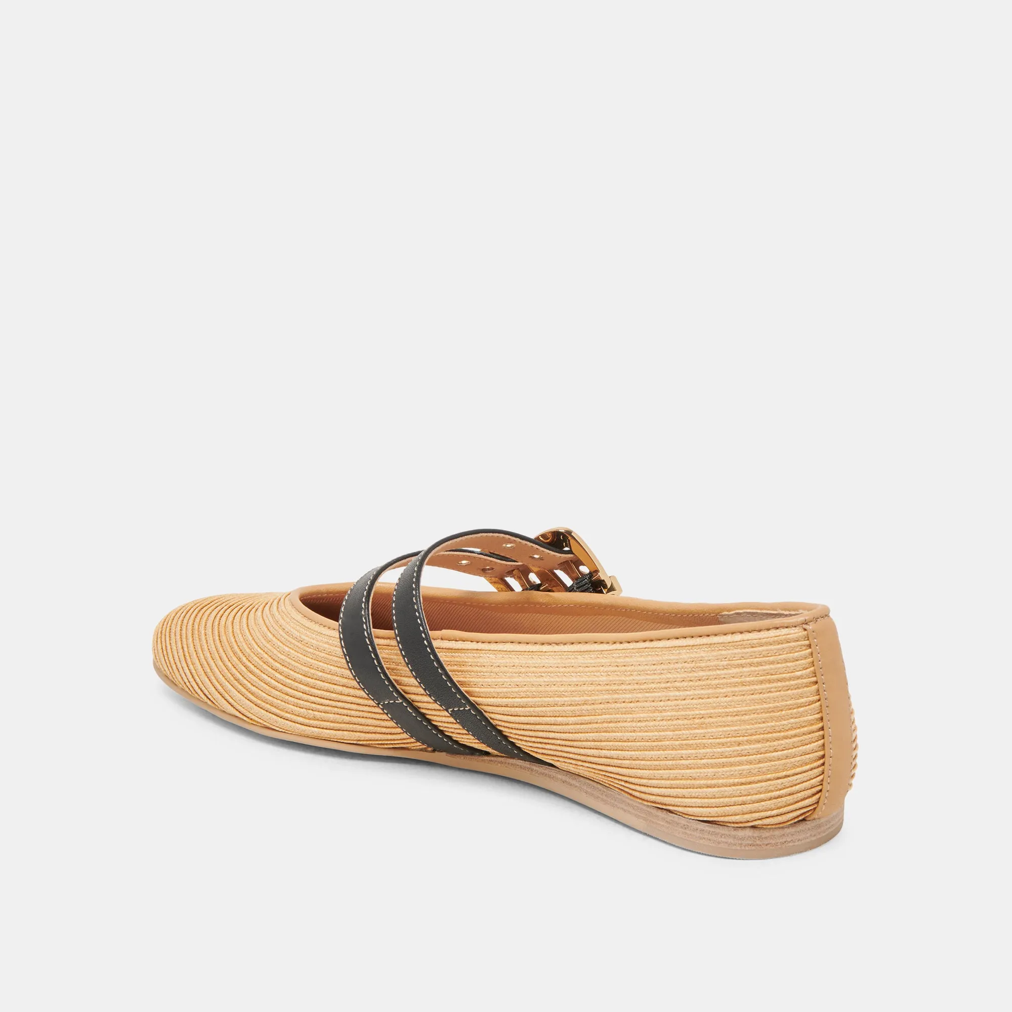 BAYLEE BALLERINES LARGES EN RAFFIA NATUREL