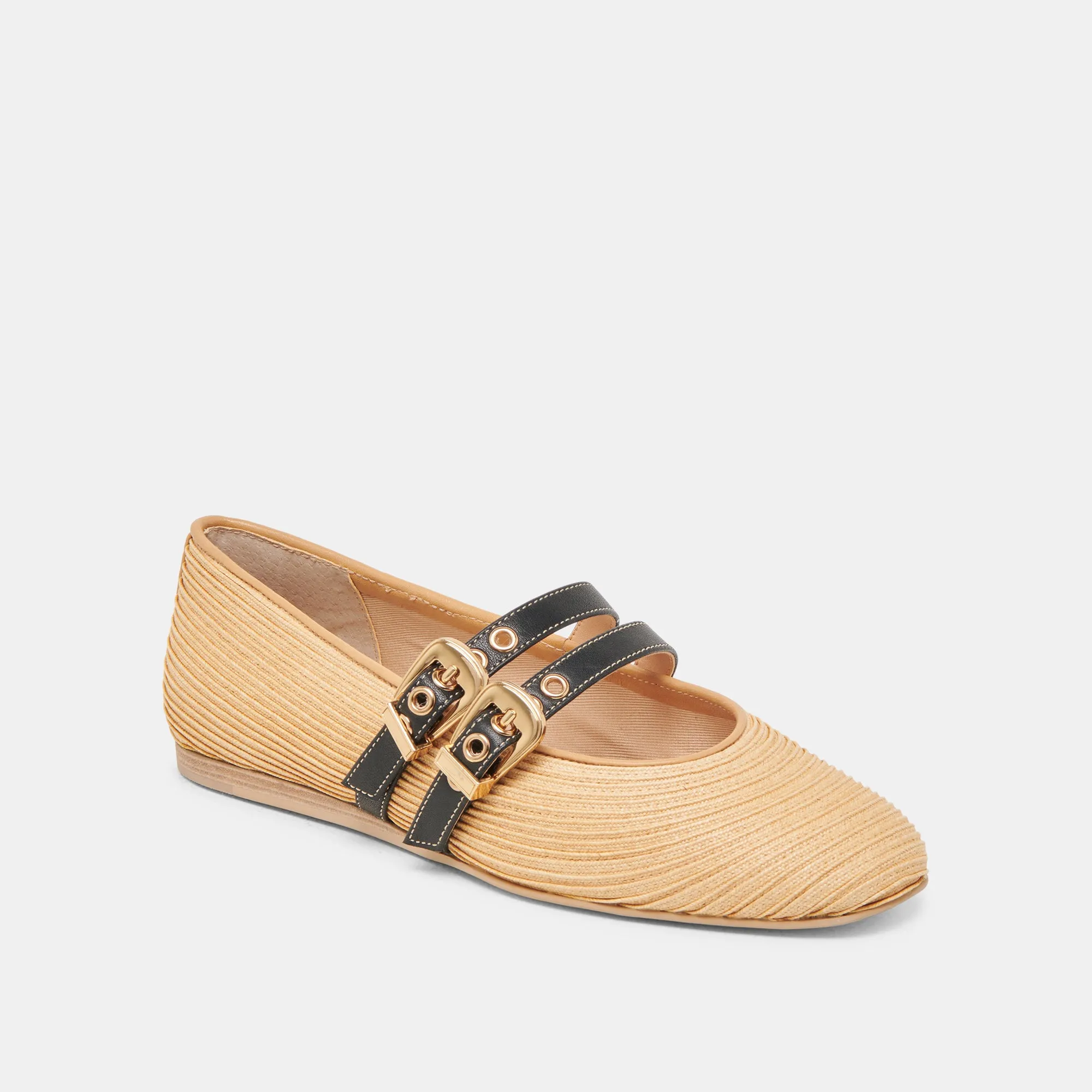 BAYLEE BALLERINES LARGES EN RAFFIA NATUREL
