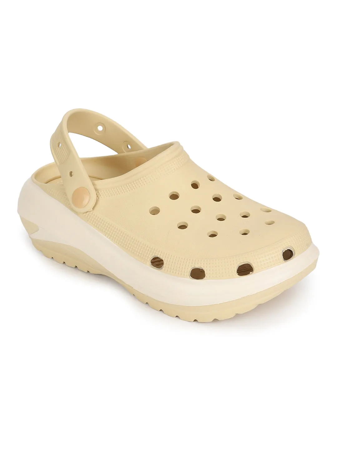 Mules en PU beige à enfiler style Croc (TC-RS3496-BEIG)