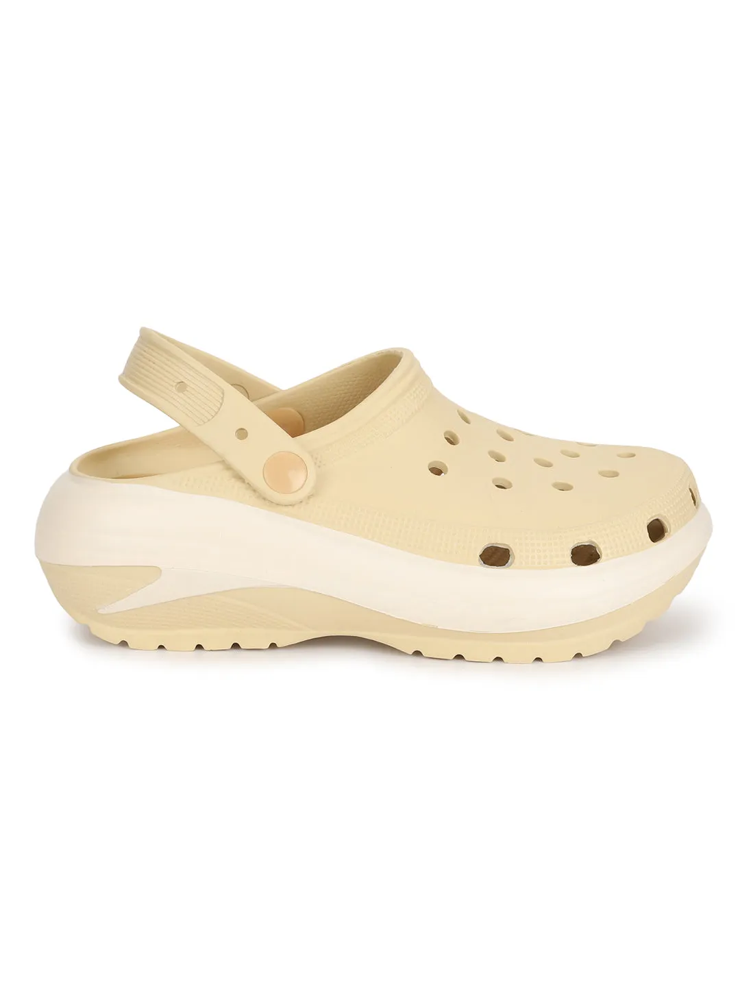 Mules en PU beige à enfiler style Croc (TC-RS3496-BEIG)
