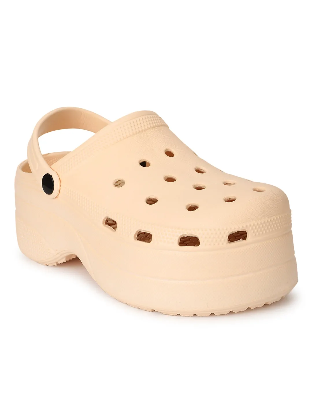Mules en PU beige à enfiler style Croc (TC-RS3581-BEIG)